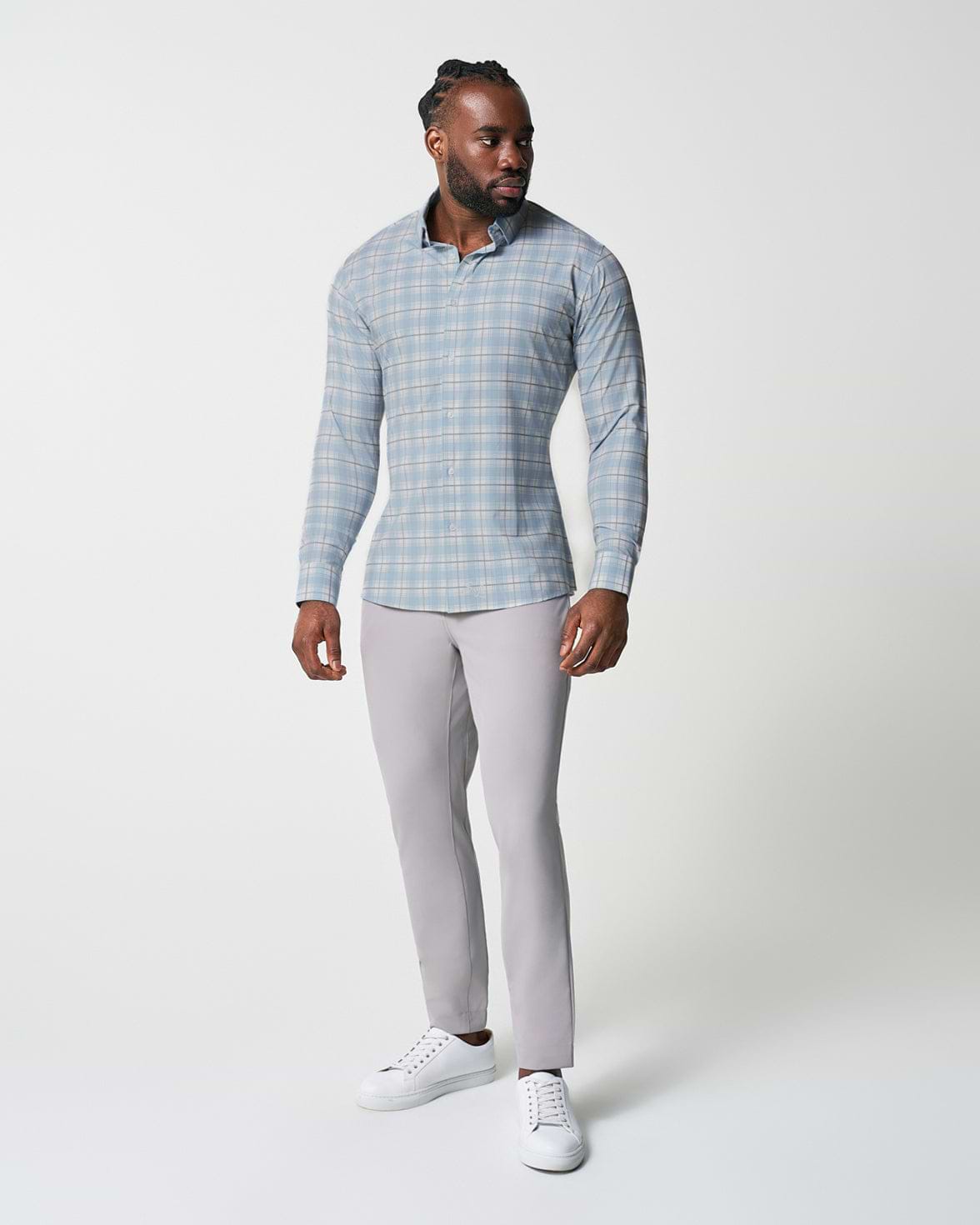 "The Mello" Light Blue & Grey Multi Plaid