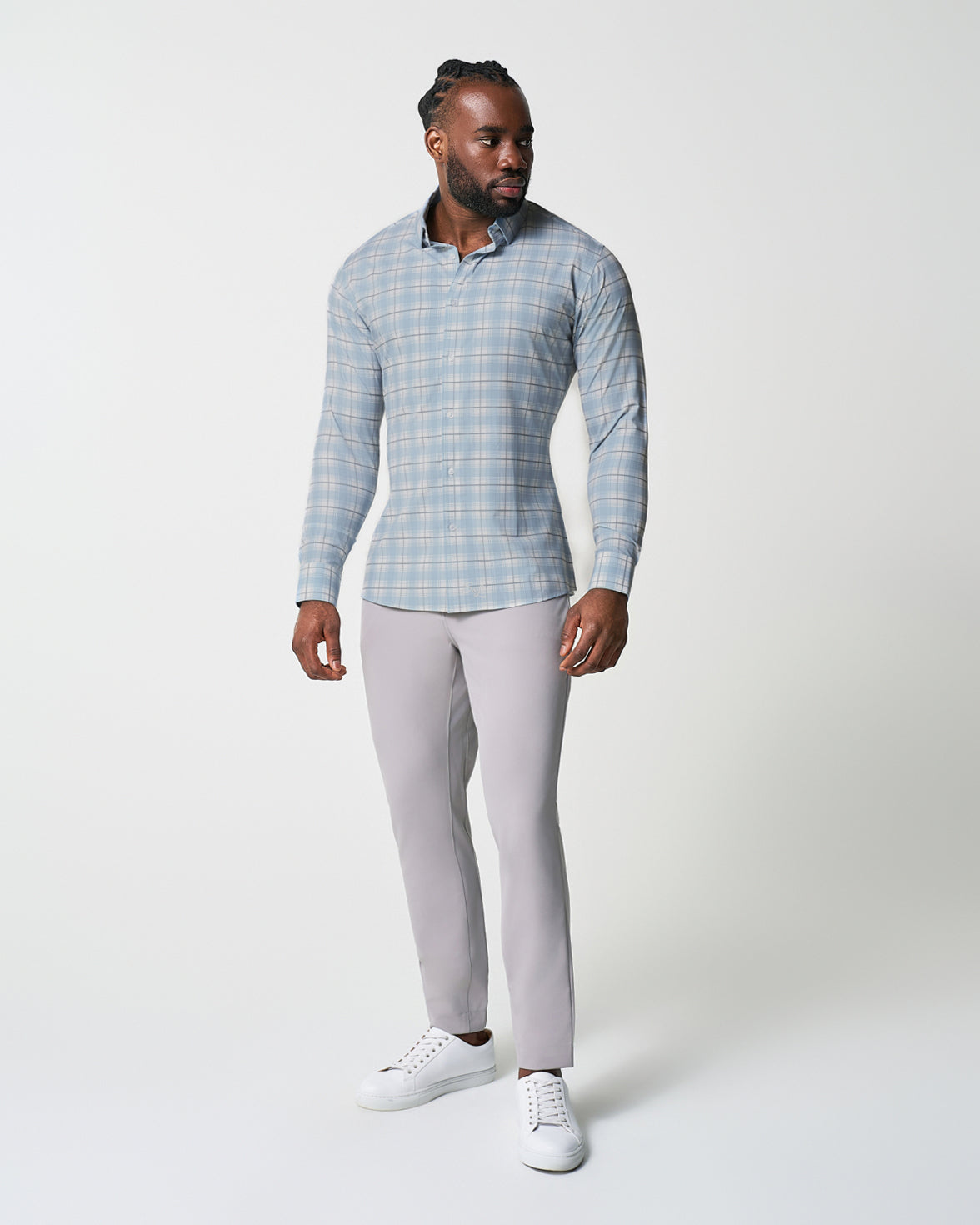 "The Mello" Light Blue & Grey Multi Plaid