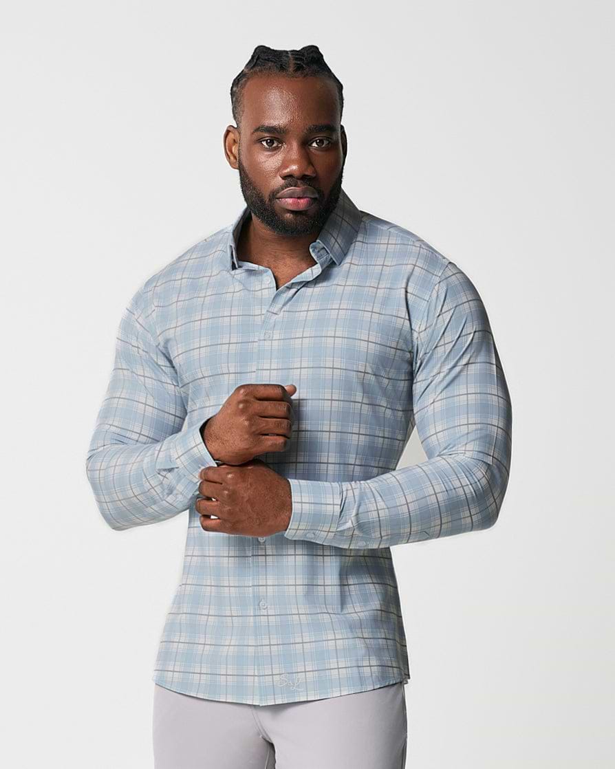 "The Mello" Light Blue & Grey Multi Plaid
