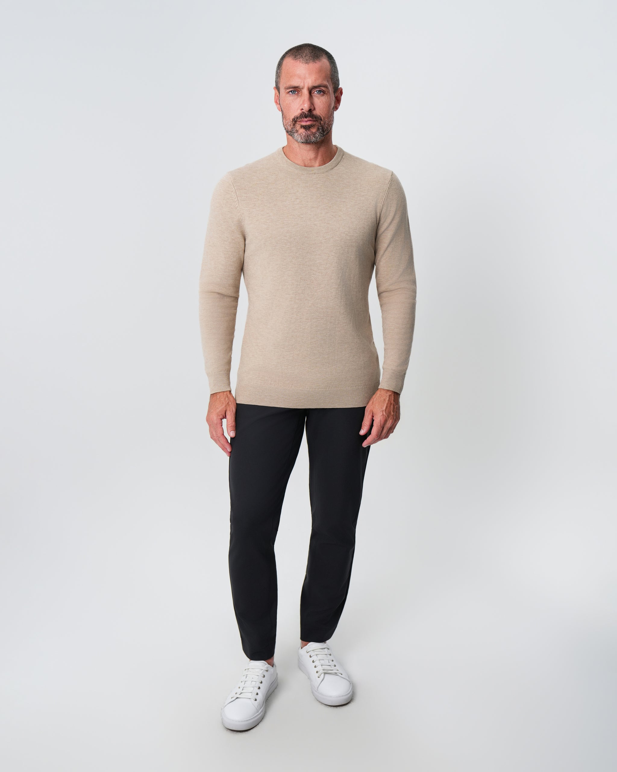 Mid-Weight Wool Crewneck - Tan