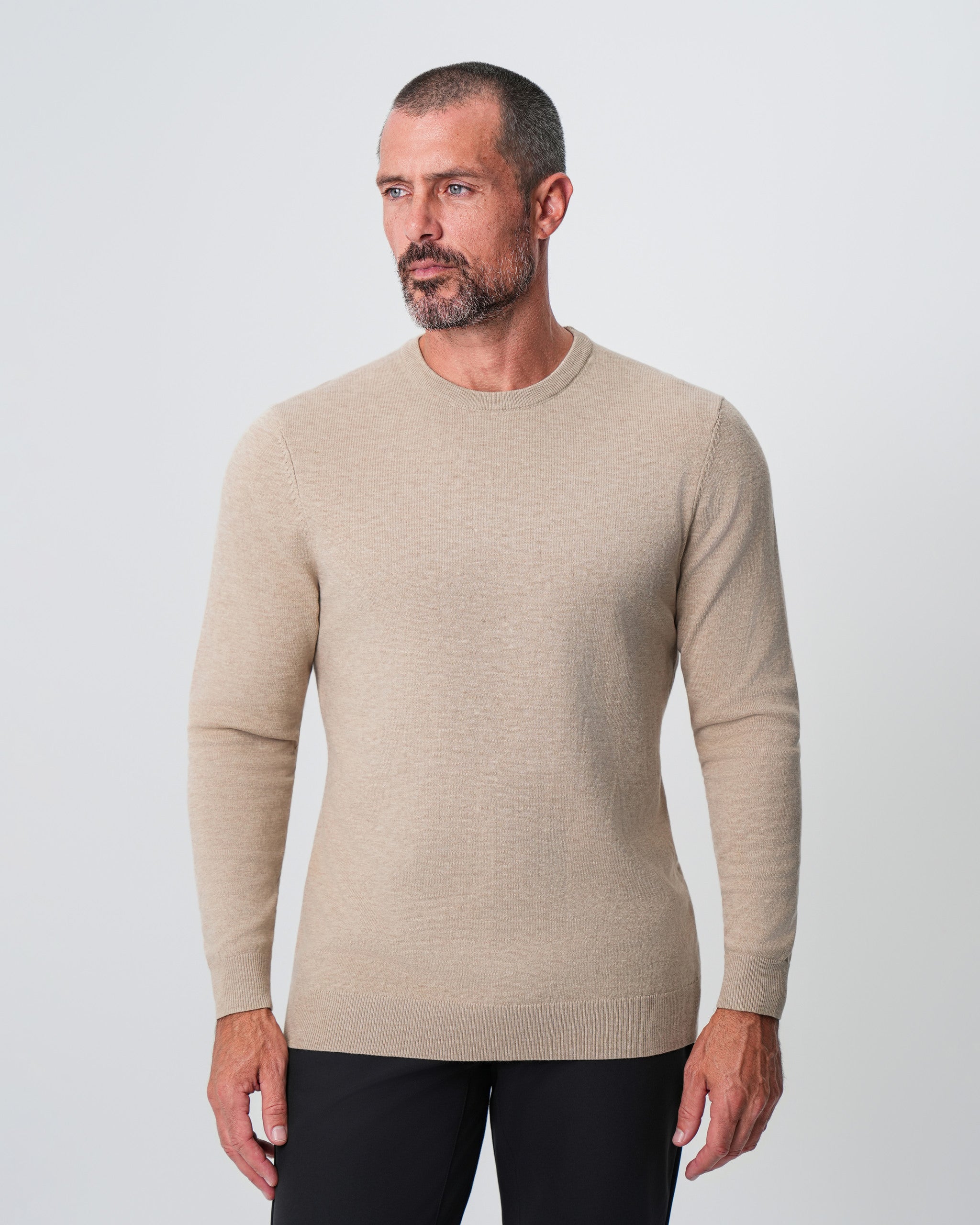 Mid-Weight Wool Crewneck - Tan