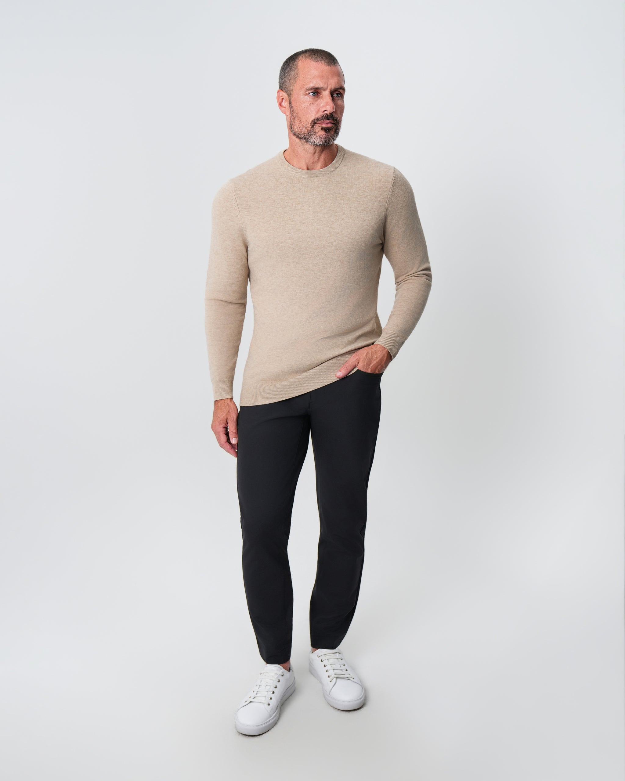 Mid-Weight Wool Crewneck - Tan