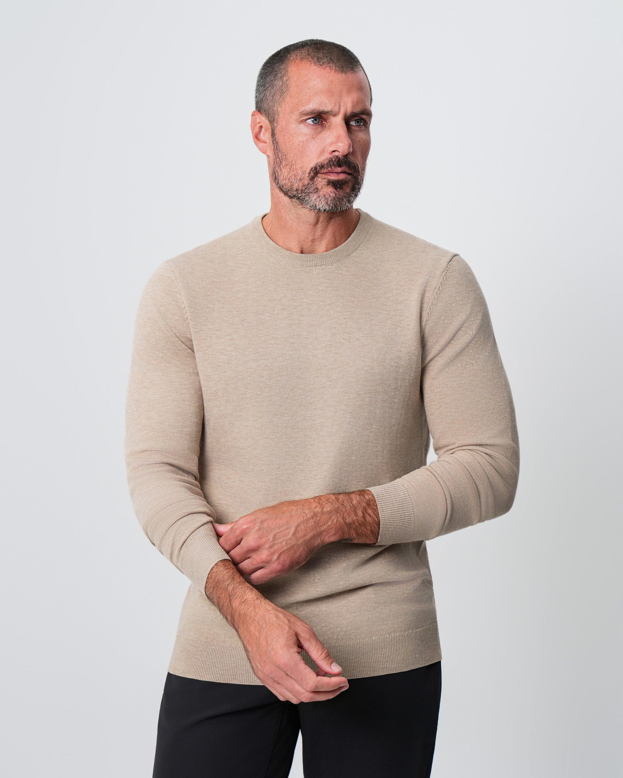 Mid-Weight Wool Crewneck - Tan