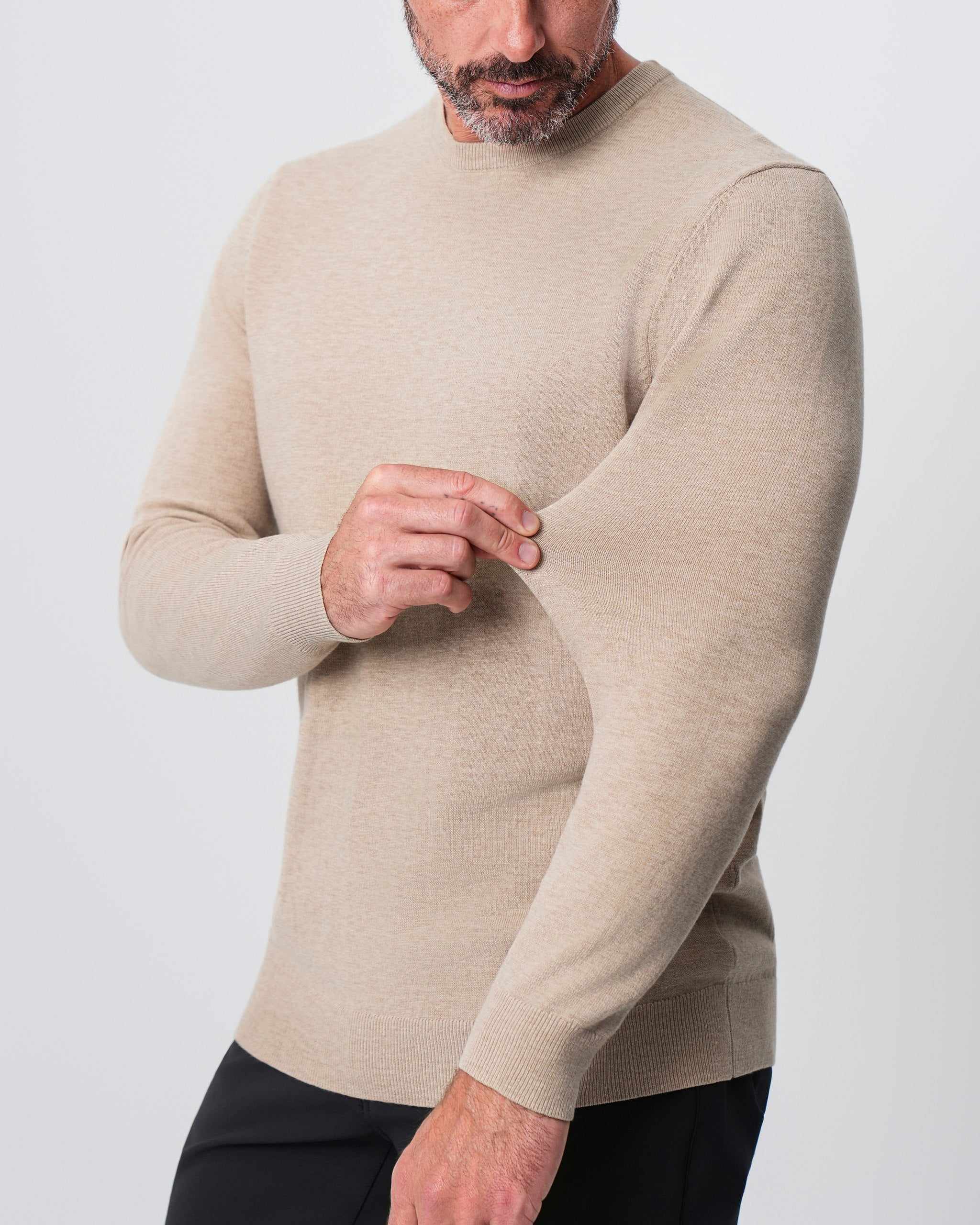 Mid-Weight Wool Crewneck - Tan