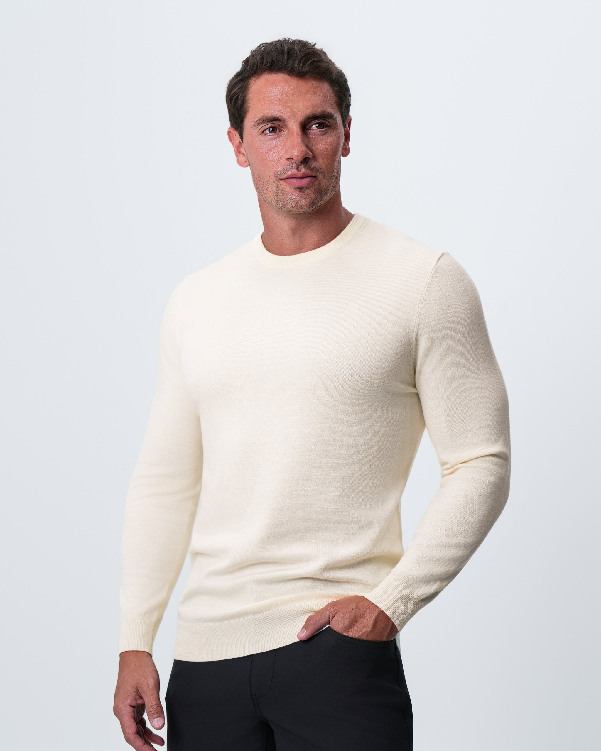 Mid-Weight Wool Crewneck - Cream