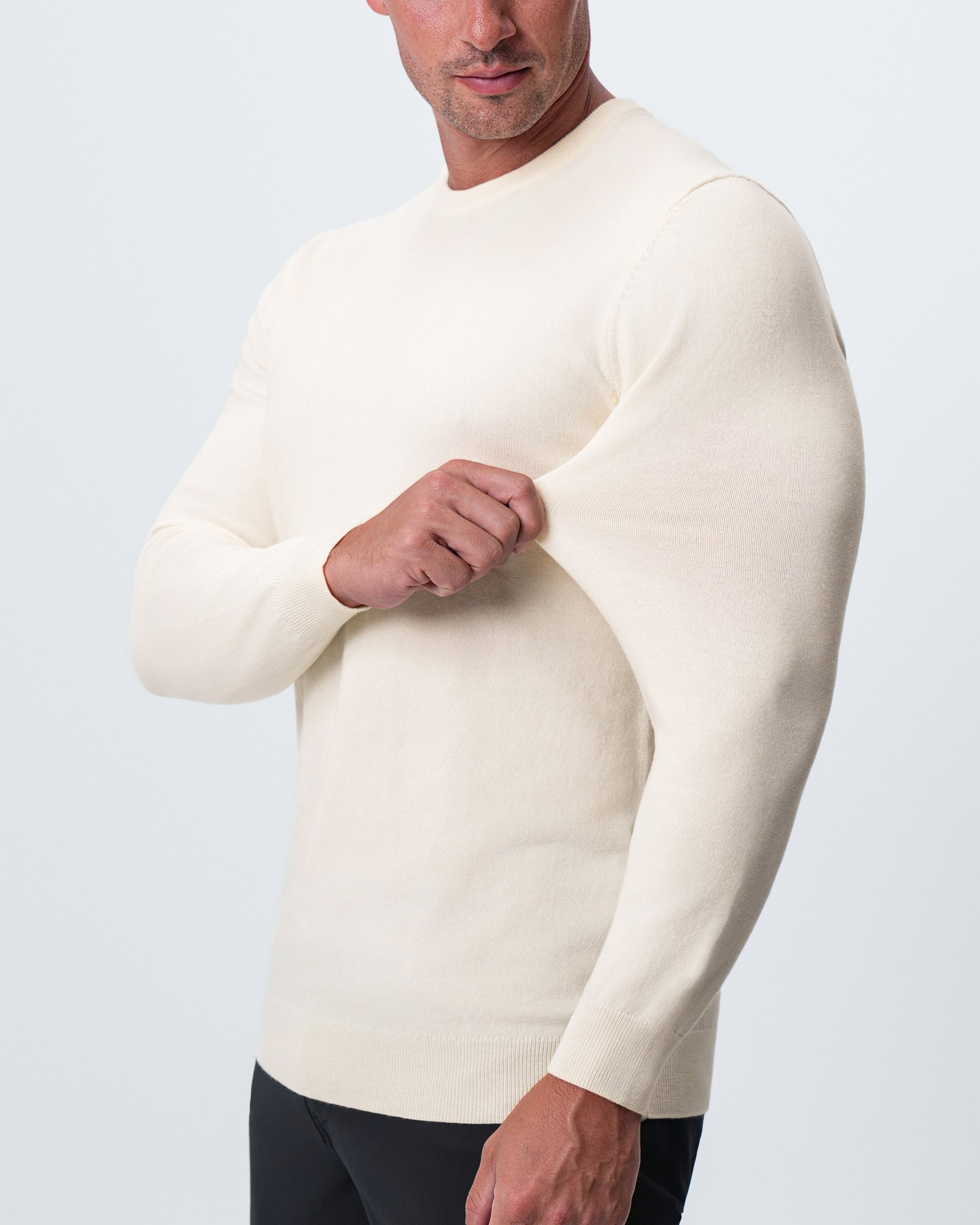 Mid-Weight Wool Crewneck - Cream