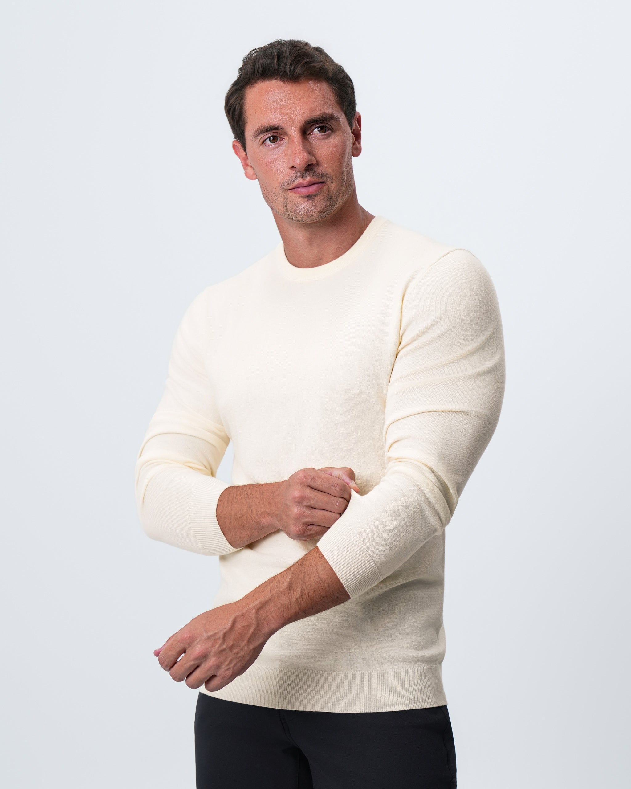 Mid-Weight Wool Crewneck - Cream