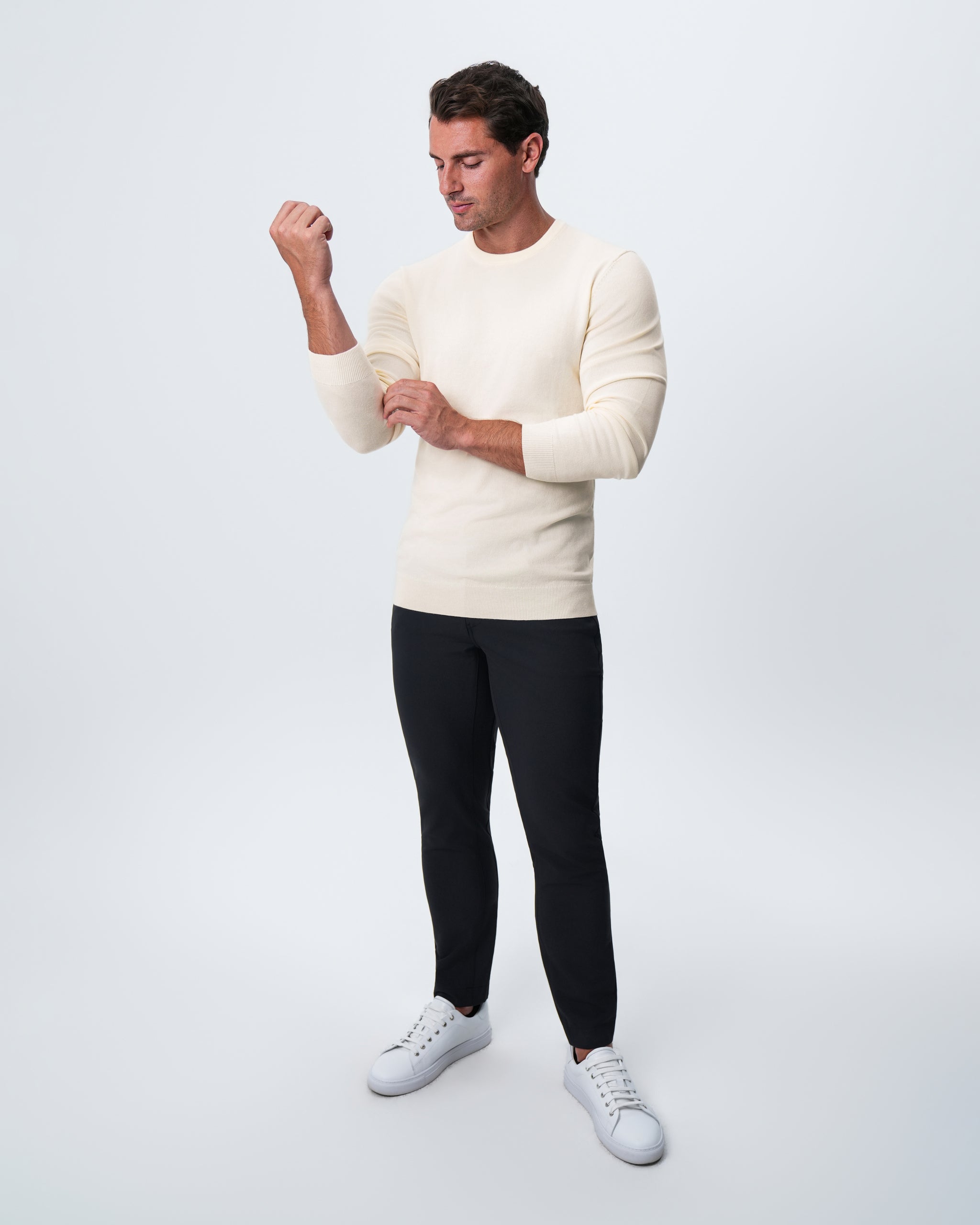 Mid-Weight Wool Crewneck - Cream
