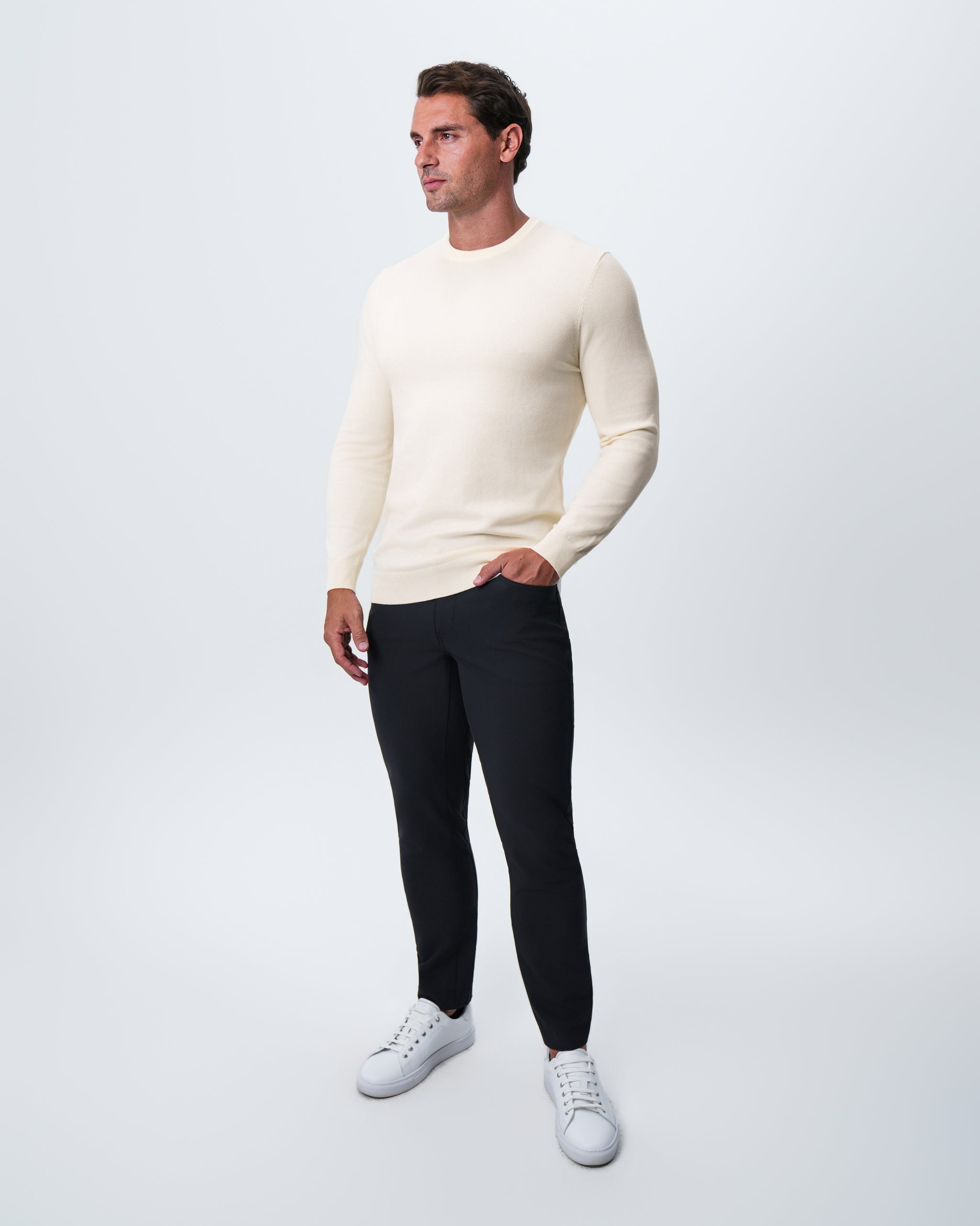 Mid-Weight Wool Crewneck - Cream