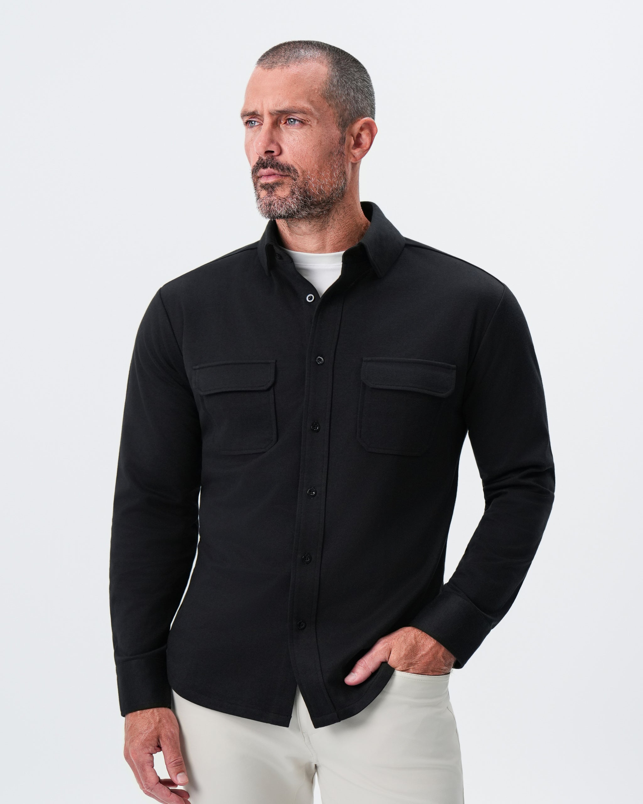 Patch Pocket Button Down - Black