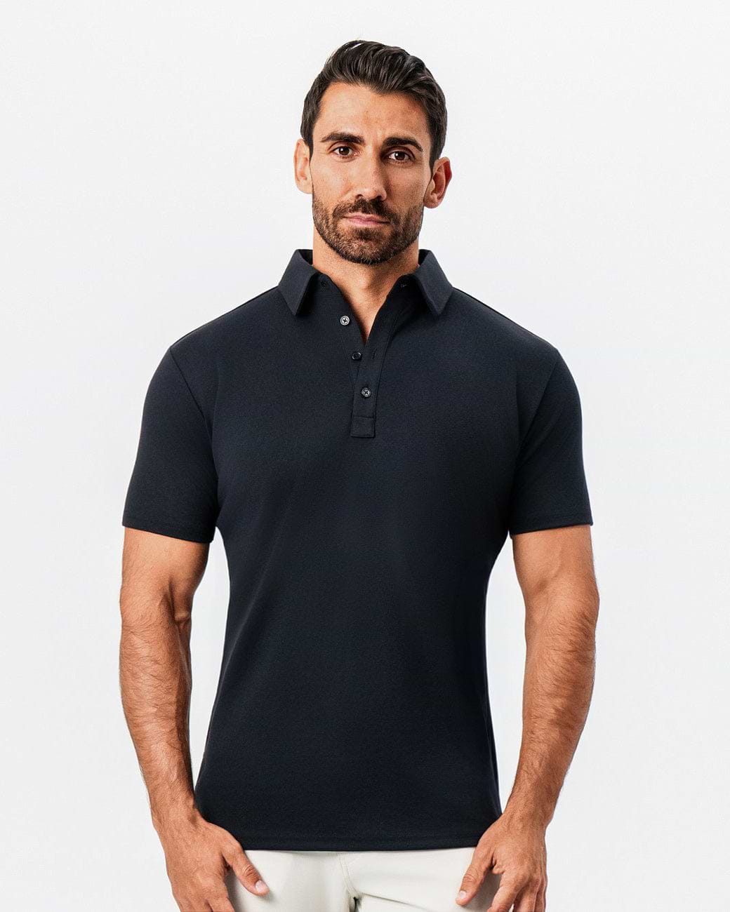 "The Mercury" Black Pique Polo