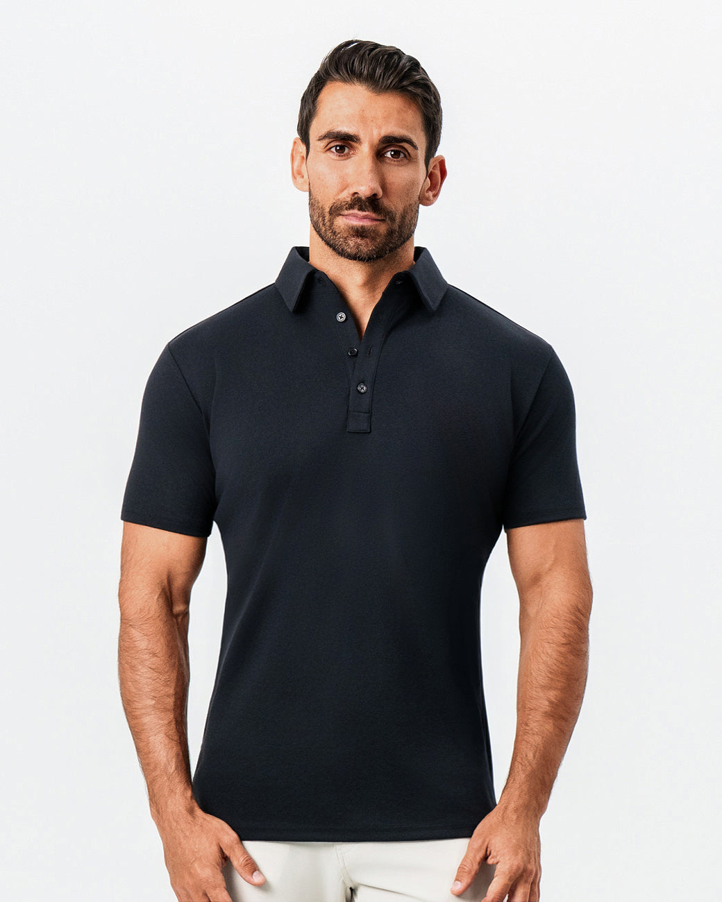 "The Mercury" Black Pique Polo