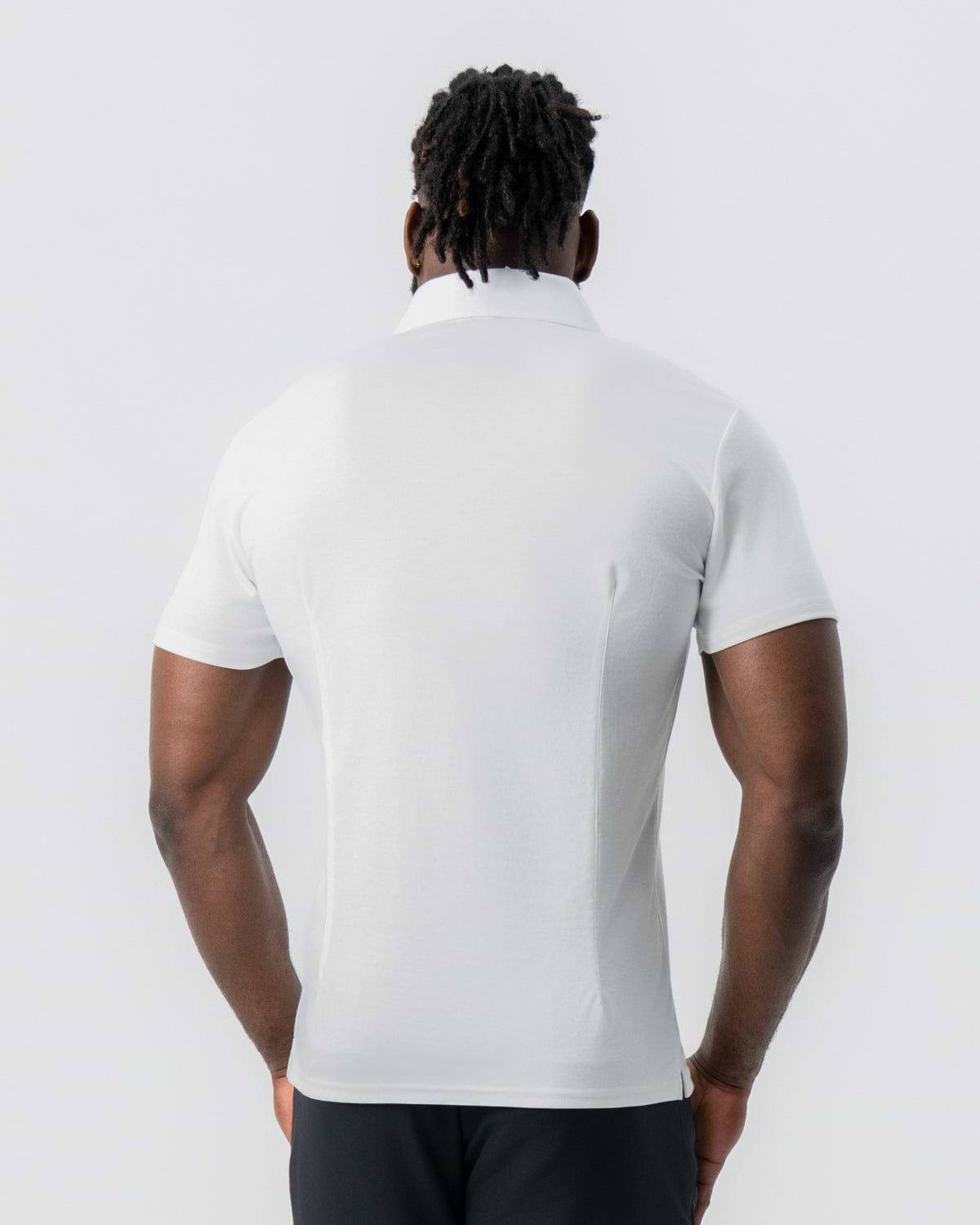 "The Noah" White Pique Polo