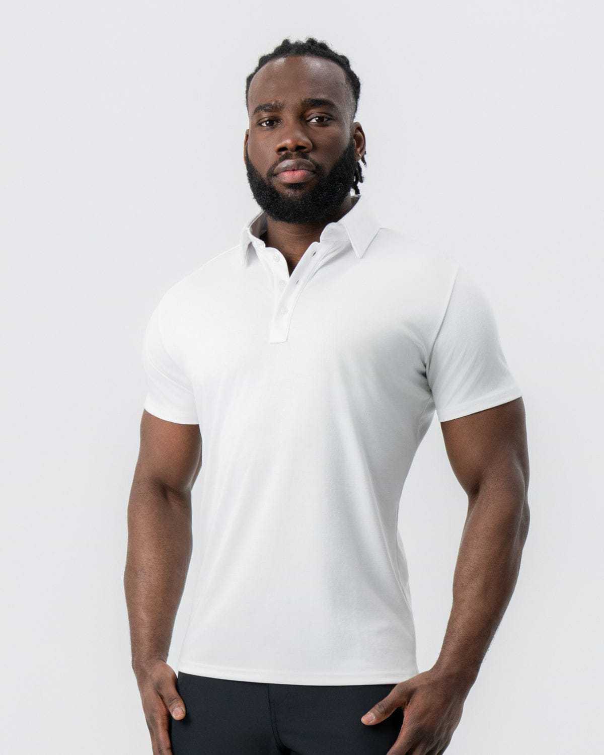"The Noah" White Pique Polo