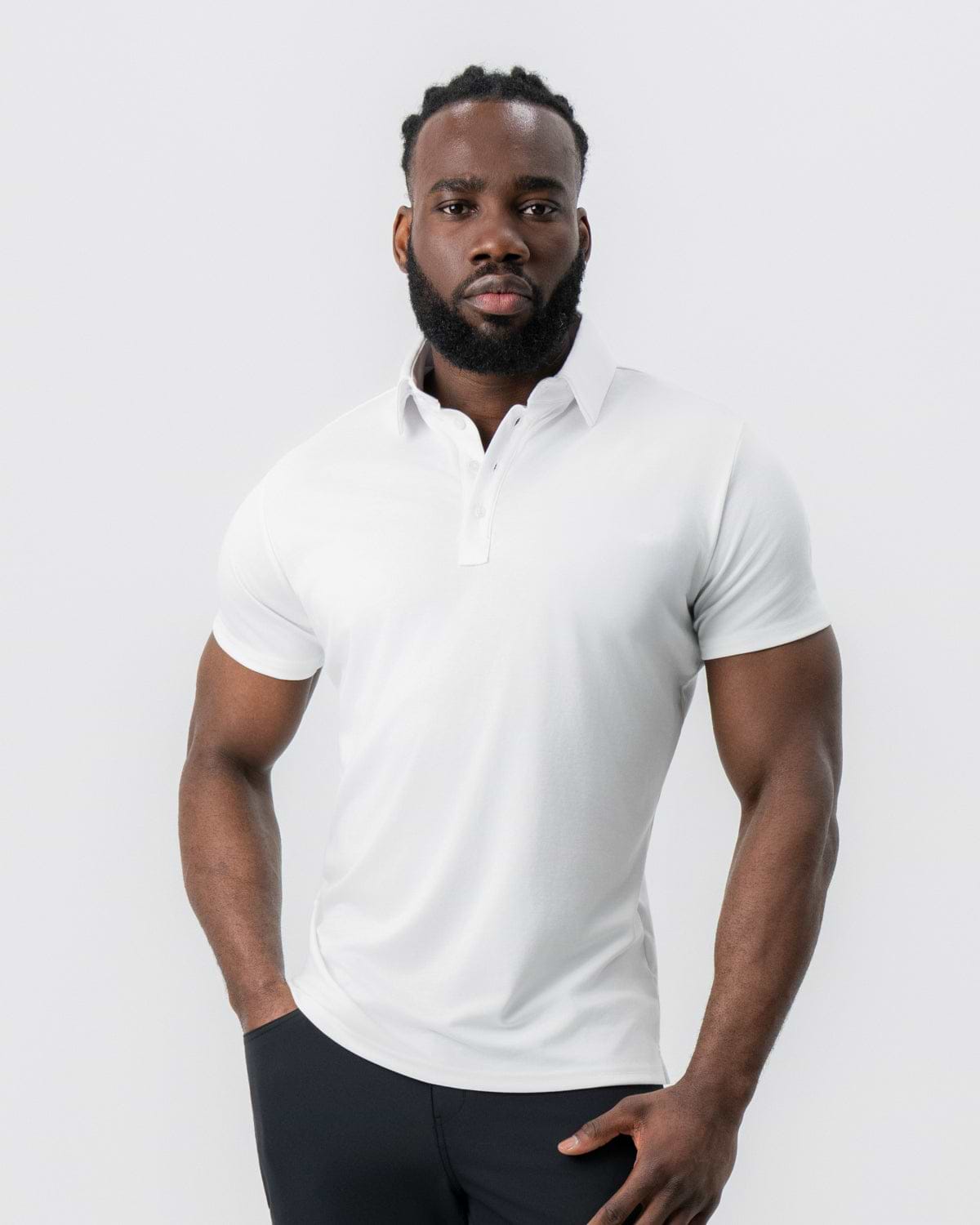 "The Noah" White Pique Polo
