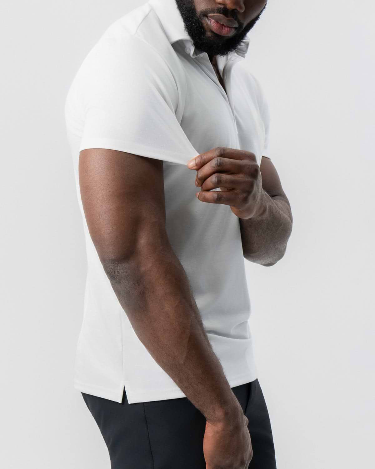 "The Noah" White Pique Polo