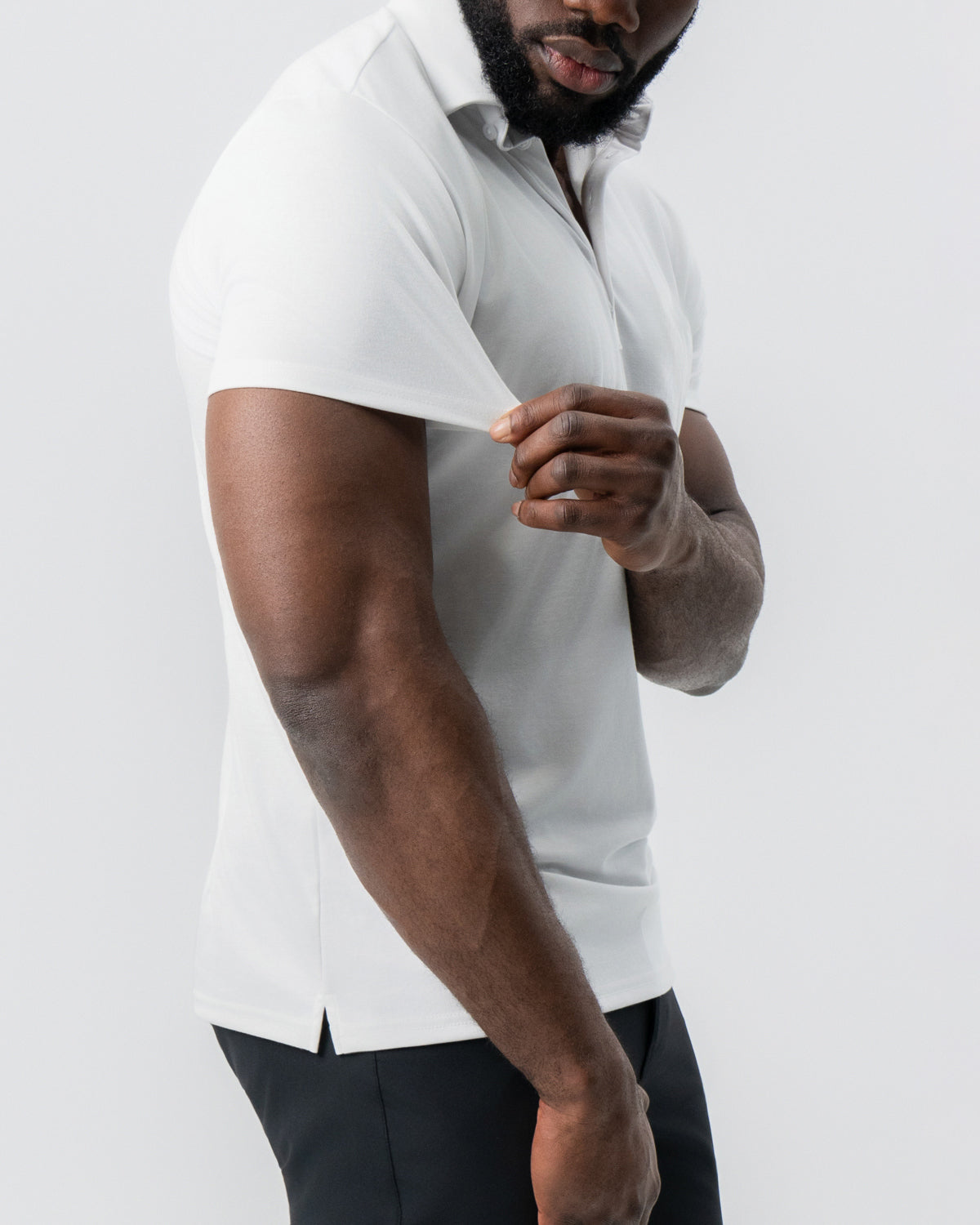 "The Noah" White Pique Polo