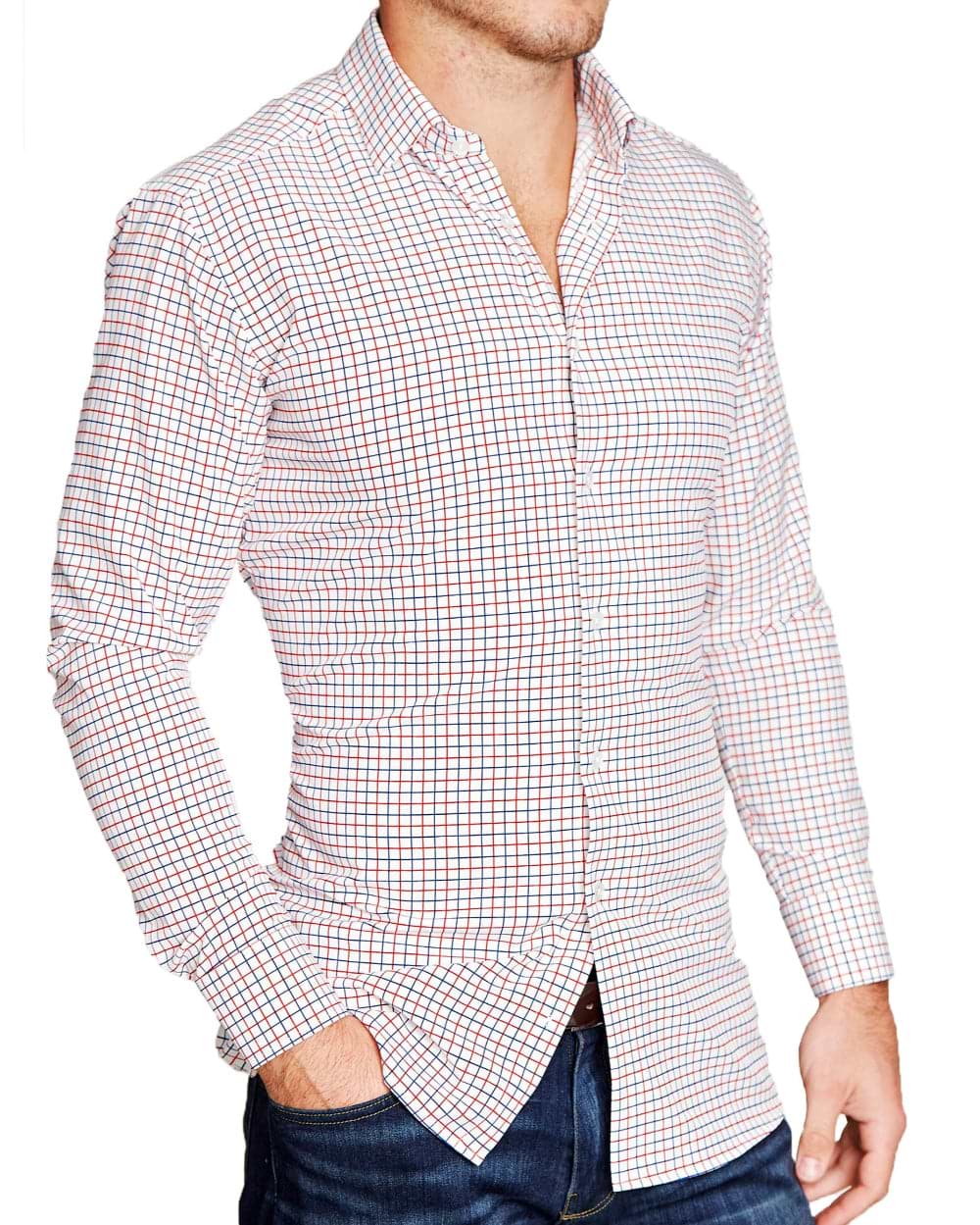 "The Potomac" Red and Blue Cross Stitch