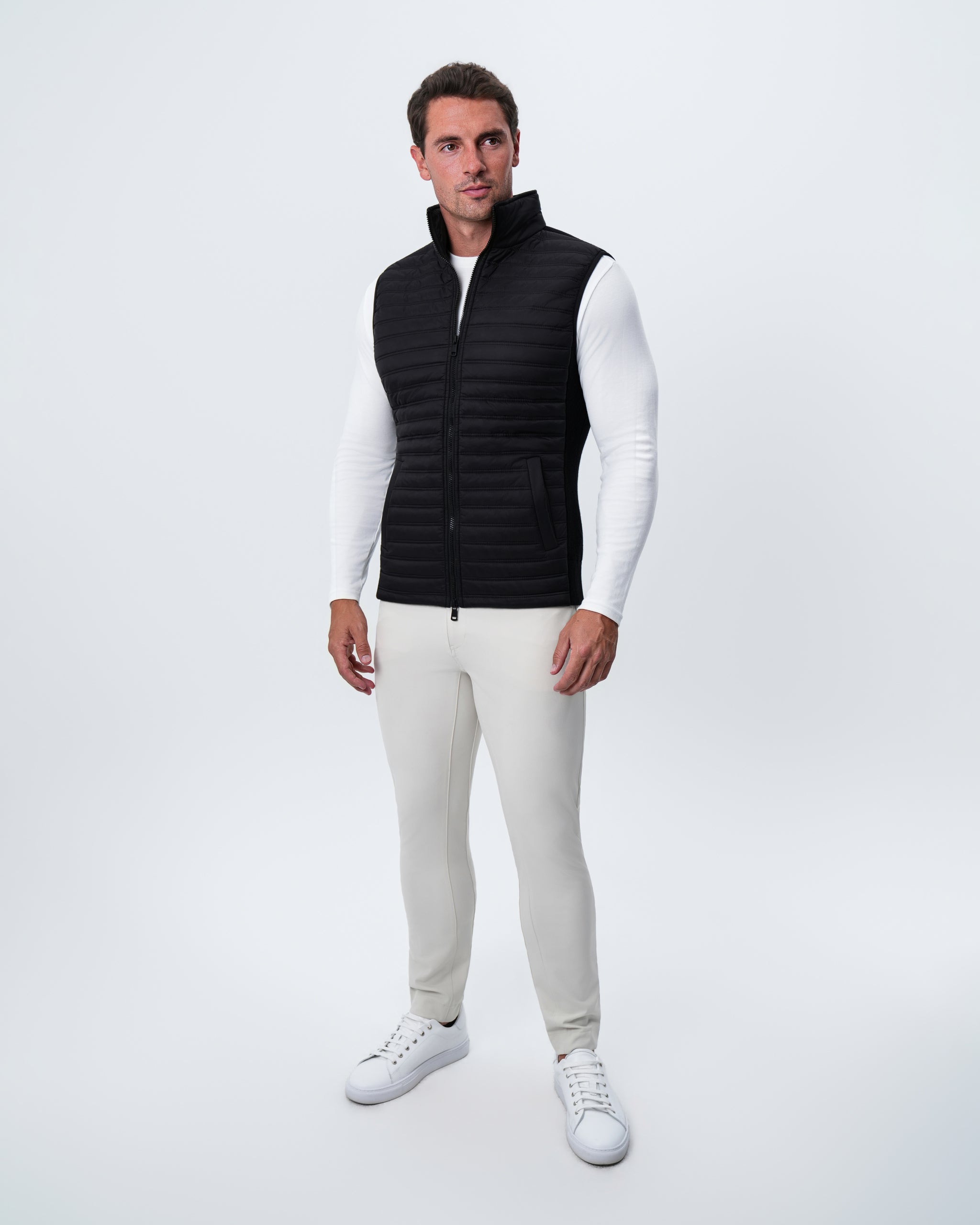 Lightweight Knit Down Vest - Black