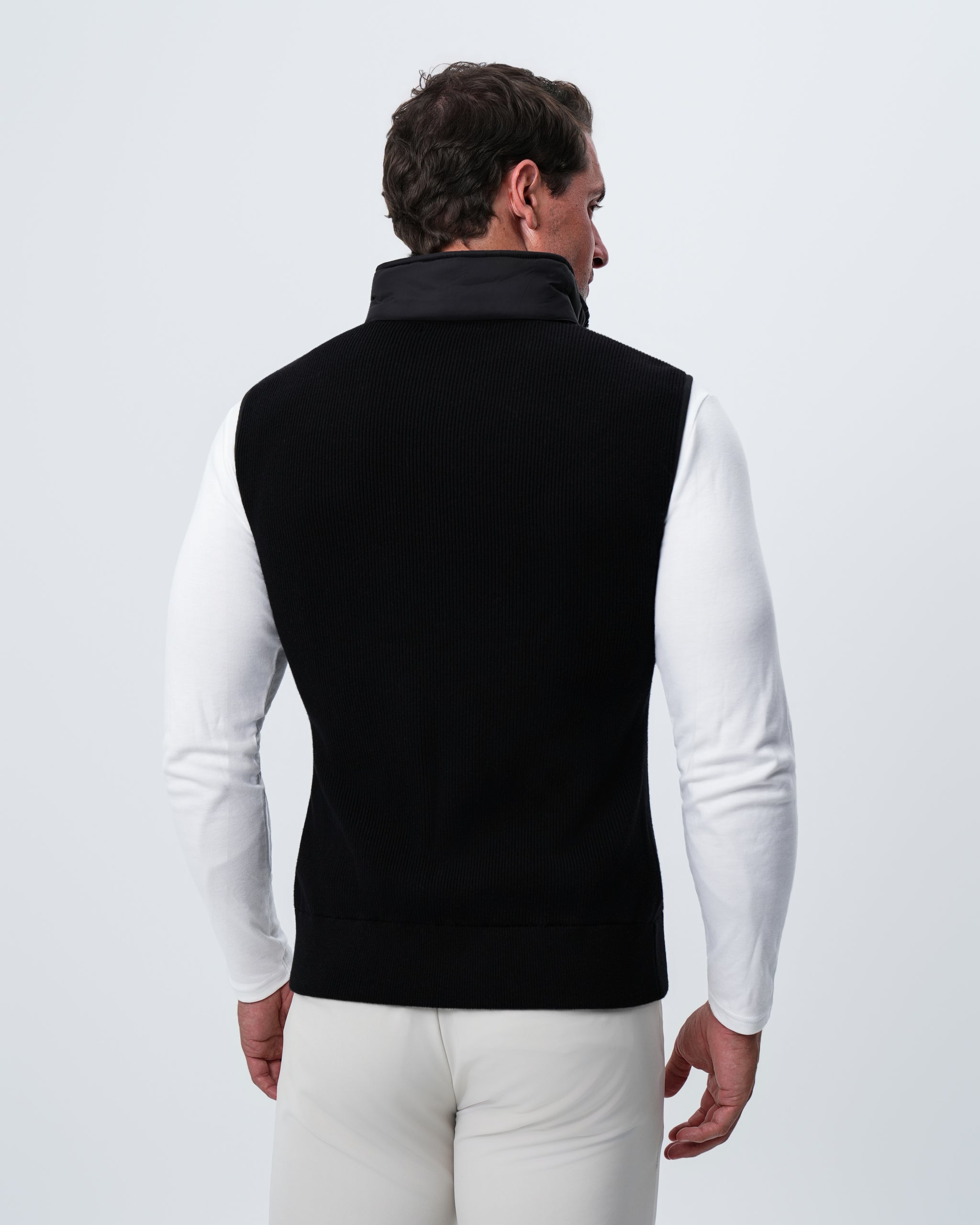 Lightweight Knit Down Vest - Black