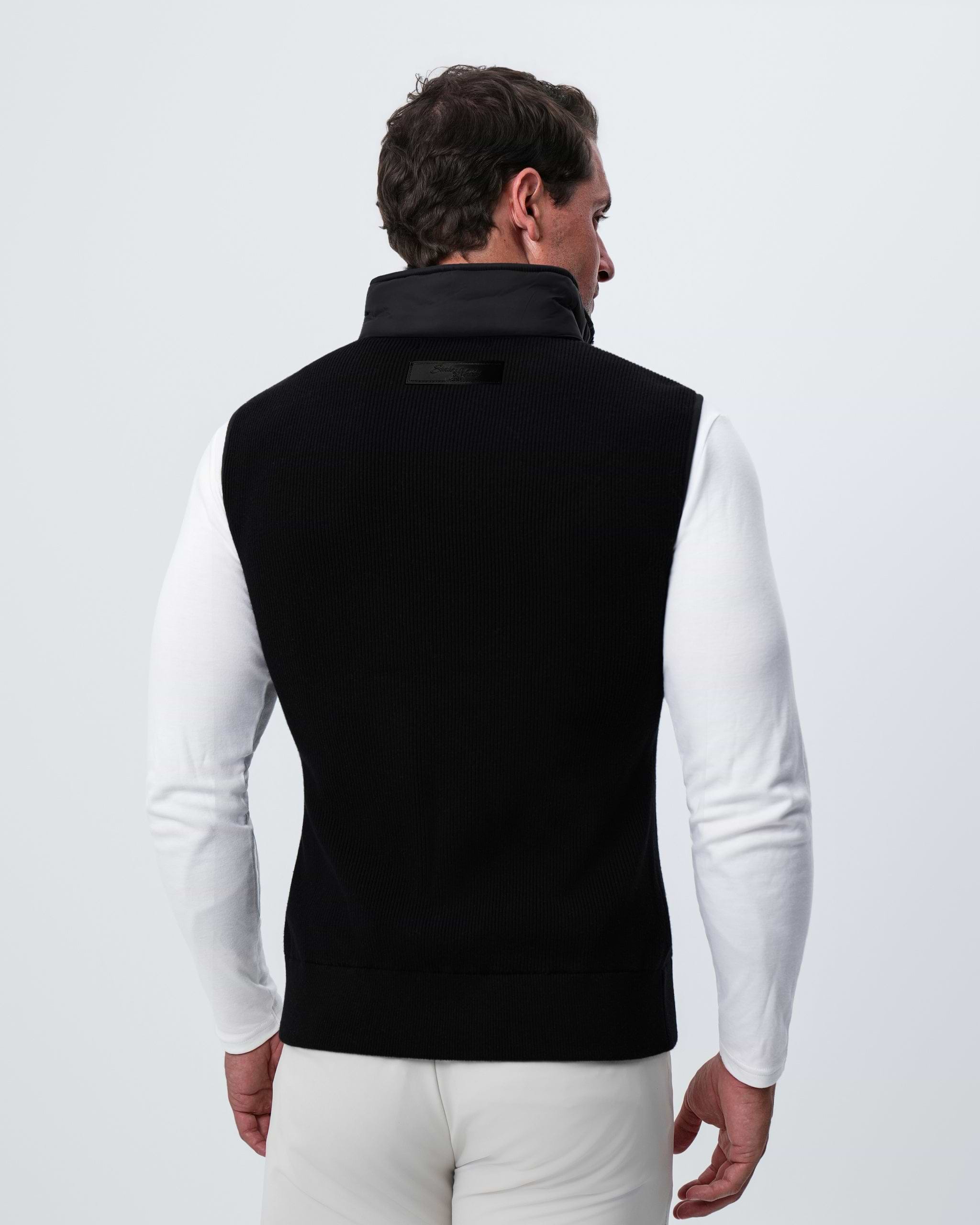 Lightweight Knit Down Vest - Black
