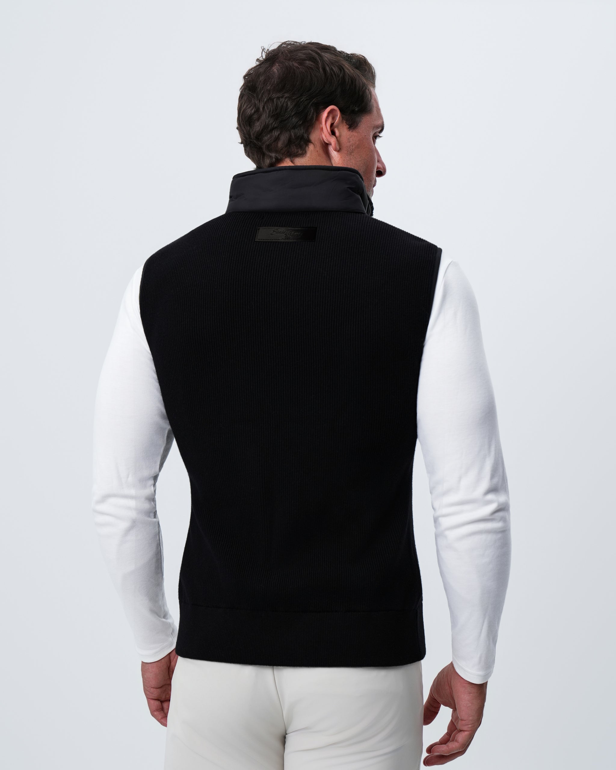 Lightweight Knit Down Vest - Black