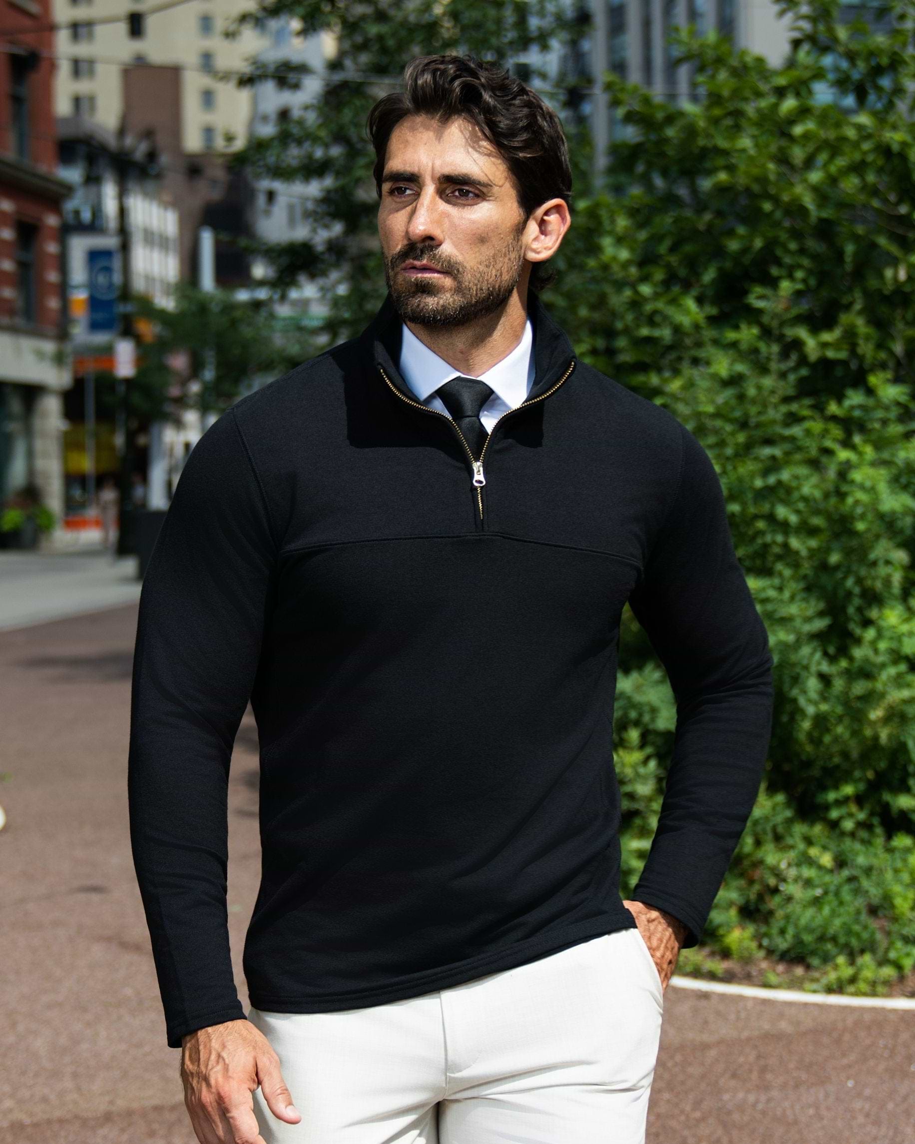 Quarter Zip - Solid Black