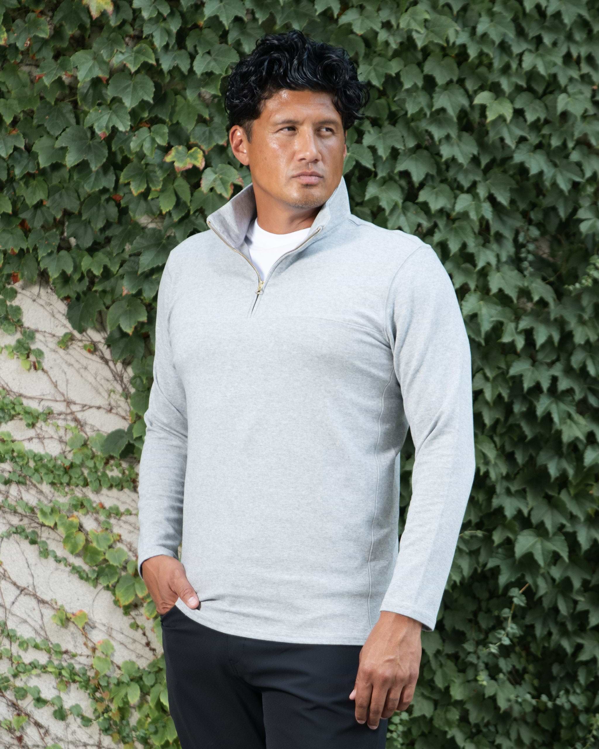 Quarter Zip - Heathered Grey