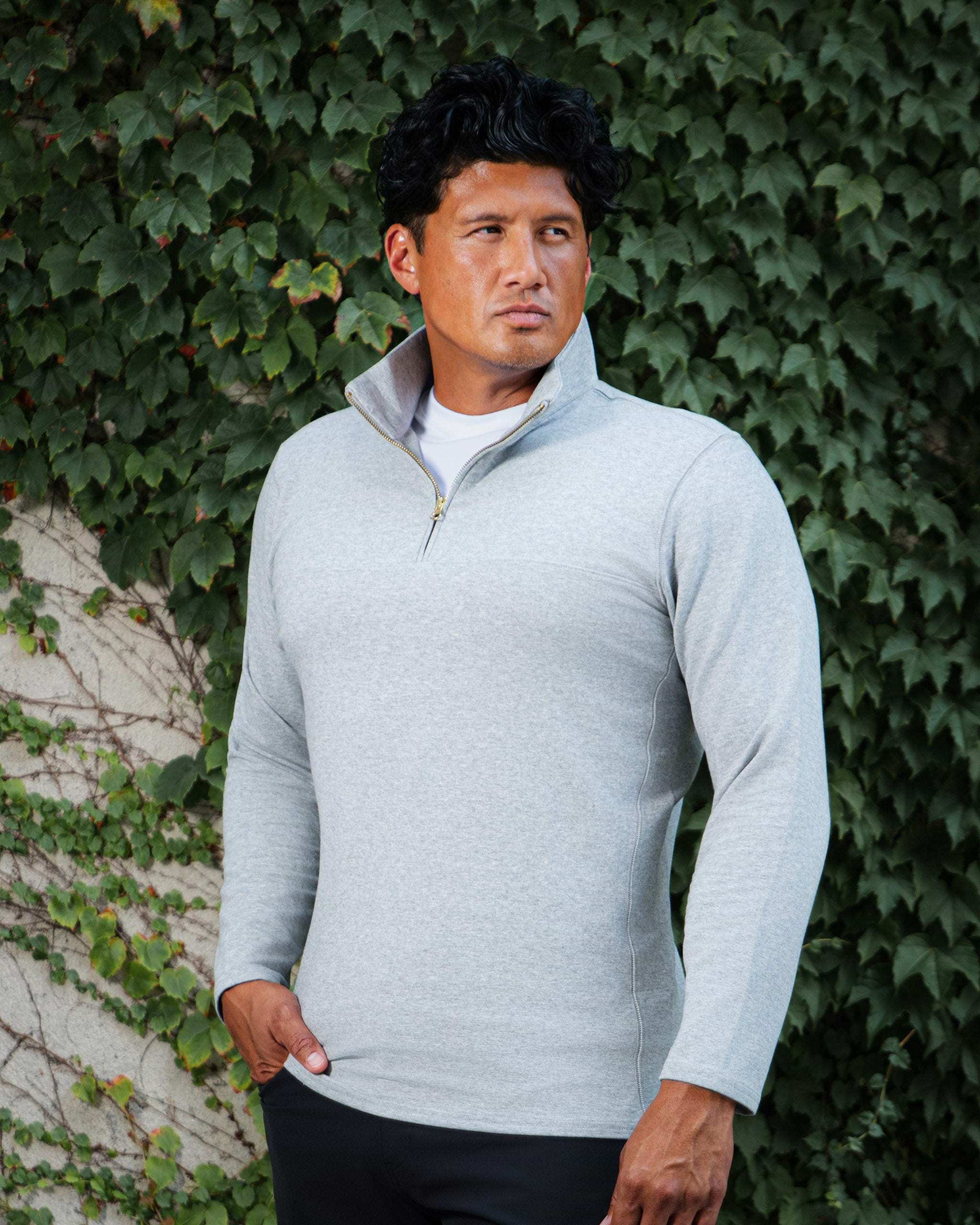 Quarter Zip - Heathered Grey