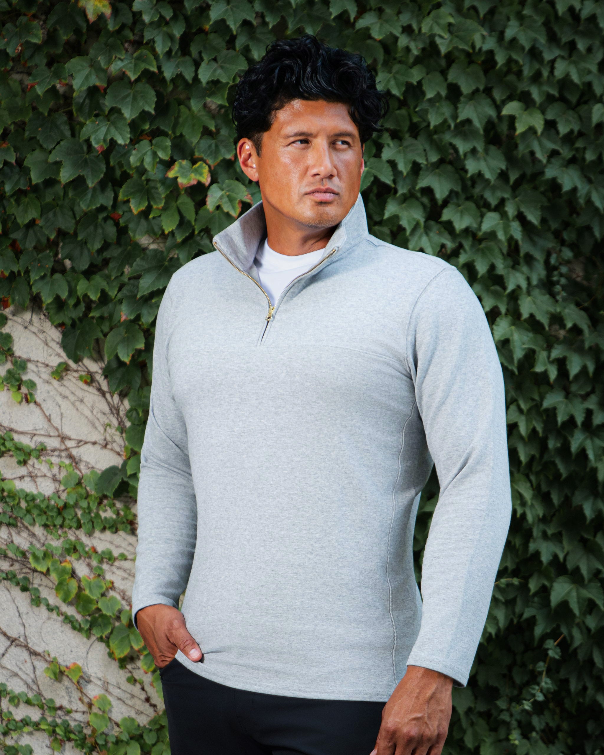 Quarter Zip - Heathered Grey