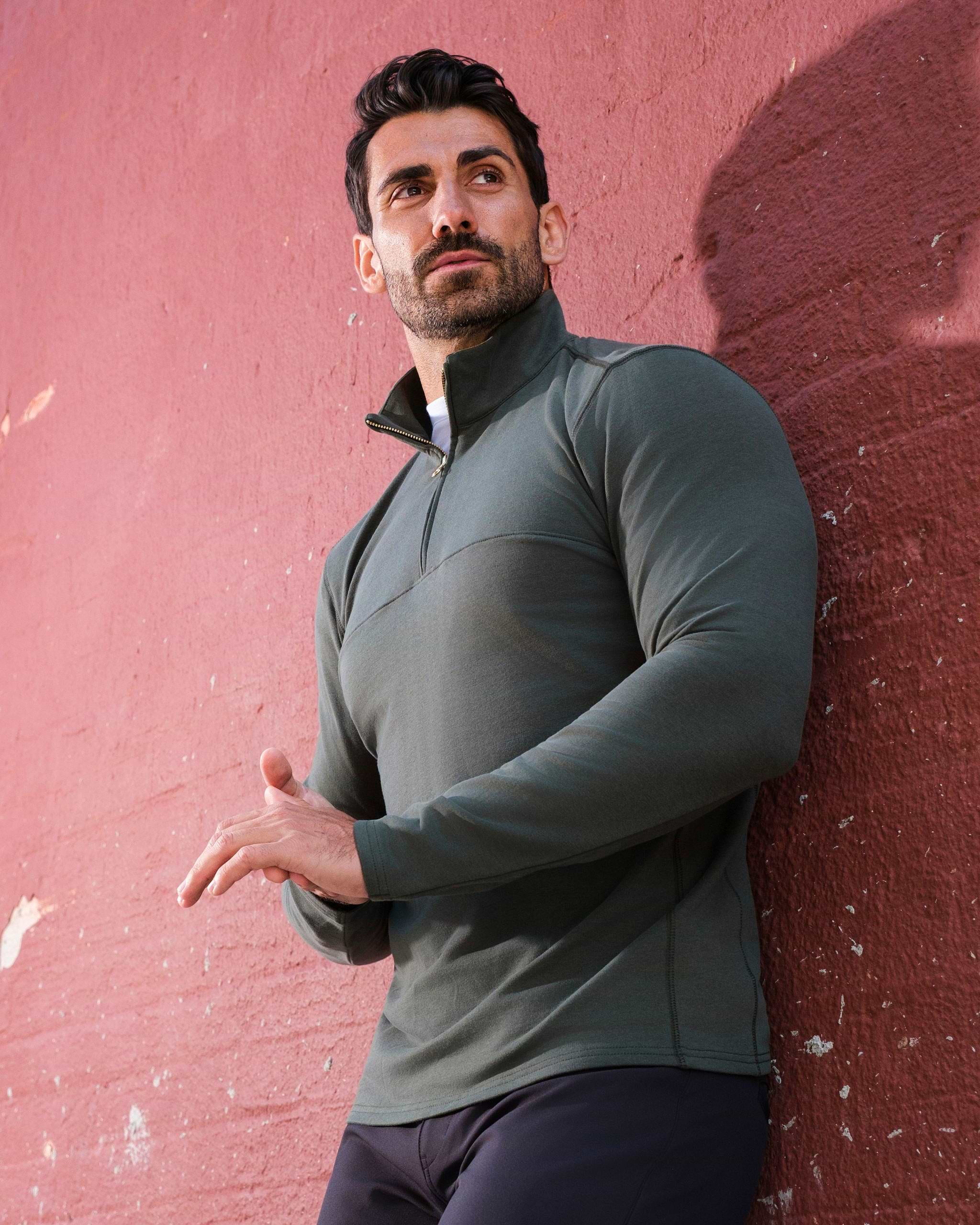 Quarter Zip - Light Olive