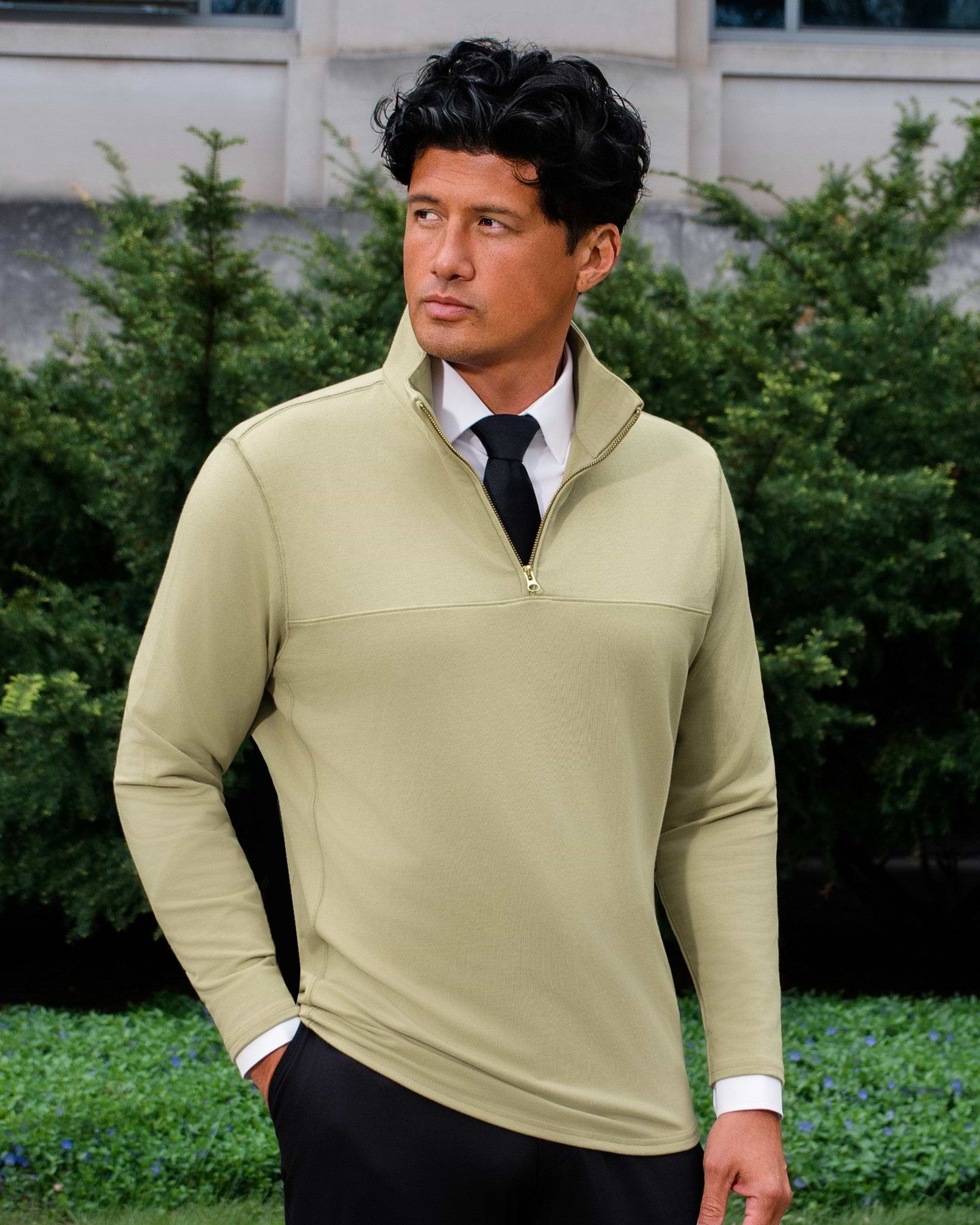 Quarter Zip - Light Olive