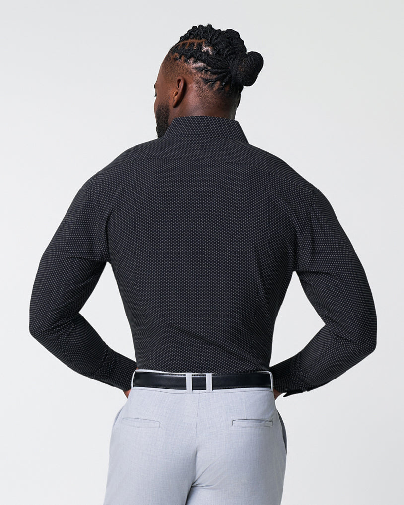"The Reader" Black with White Dots