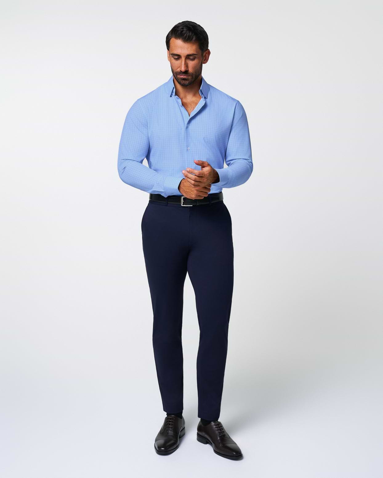 "The Reynolds" Powder Blue and Navy Windowpane