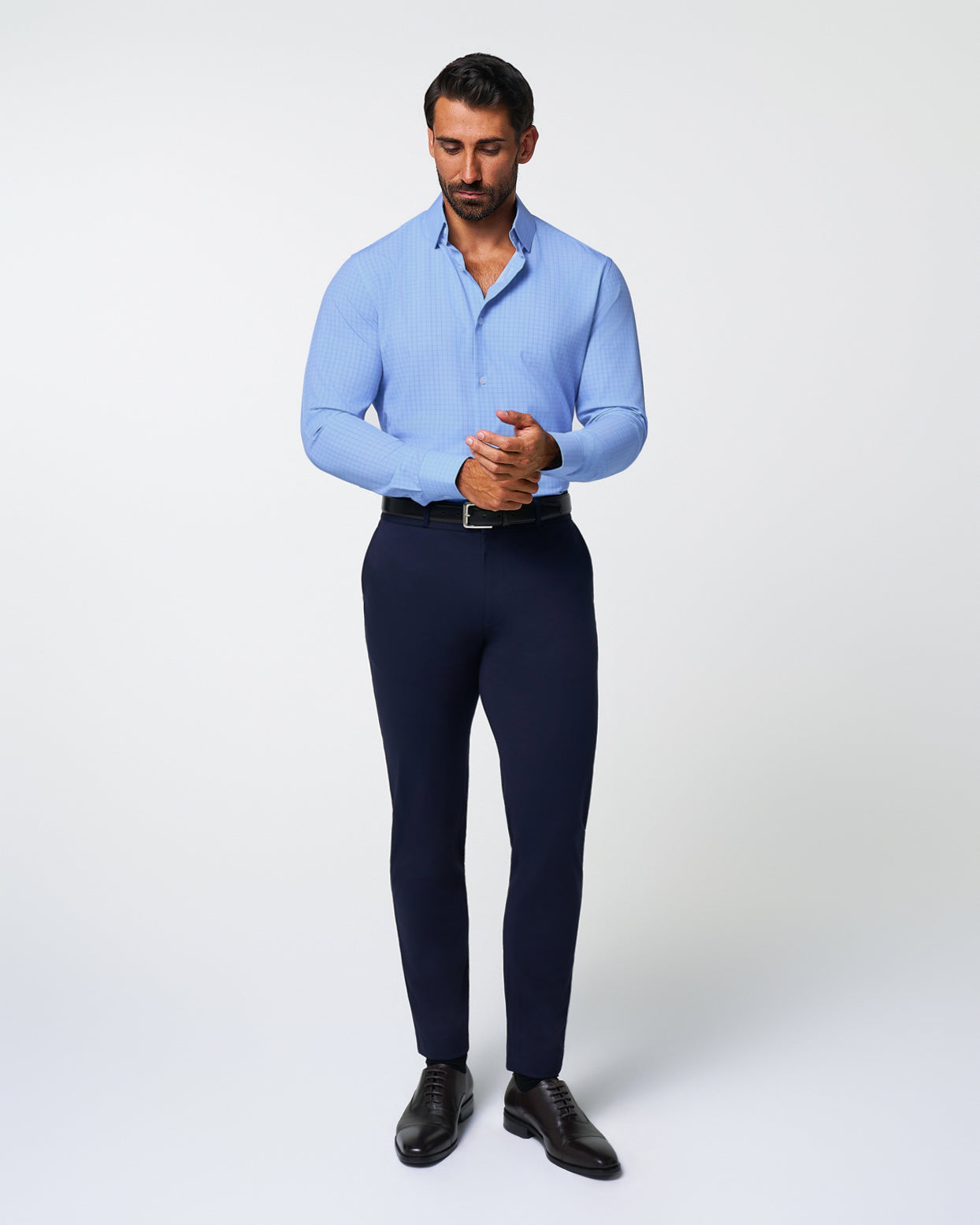 "The Reynolds" Powder Blue and Navy Windowpane