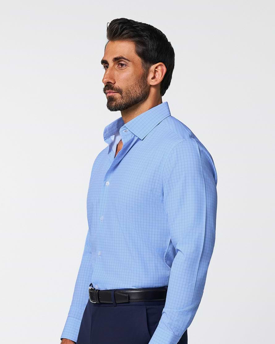"The Reynolds" Powder Blue and Navy Windowpane