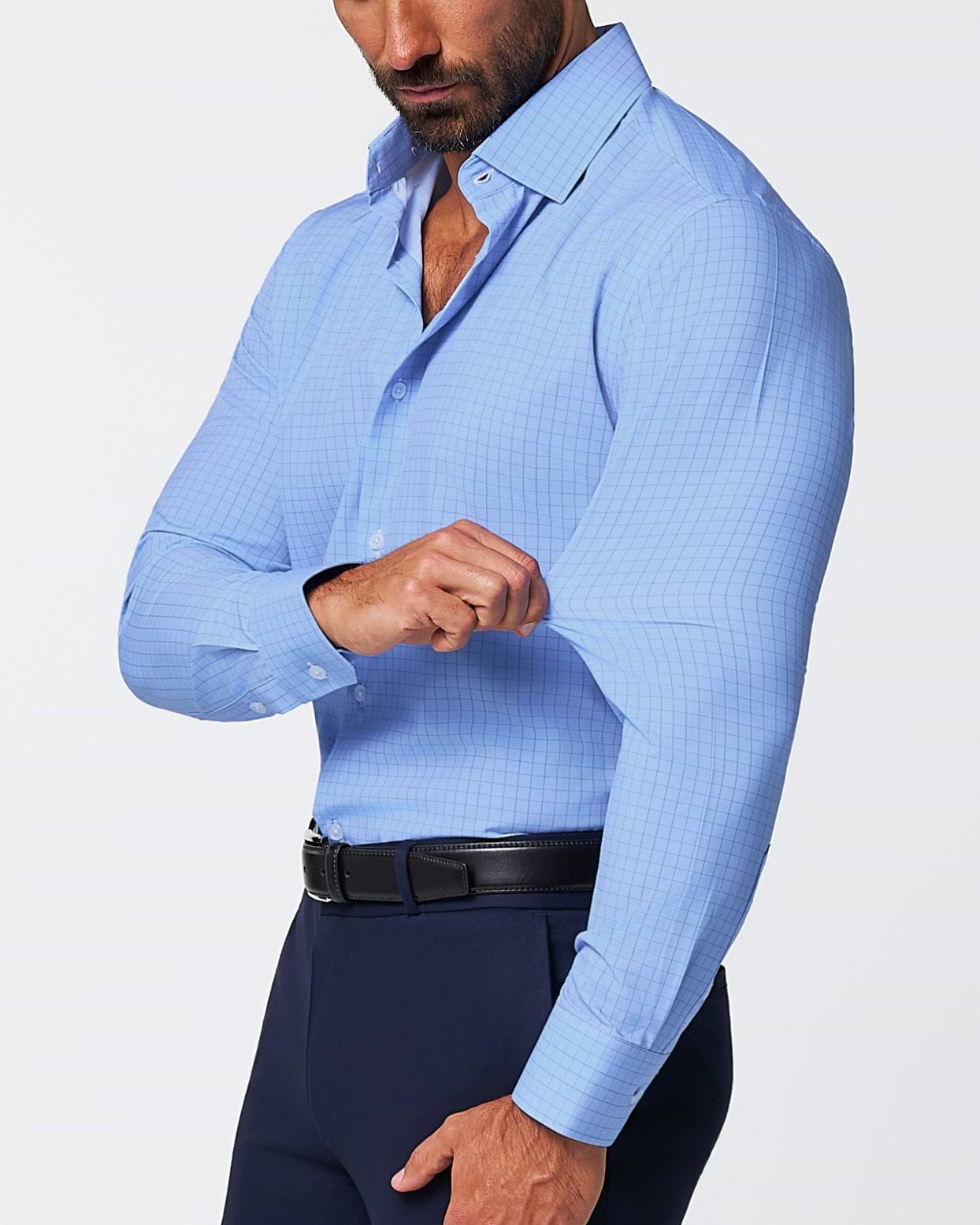 "The Reynolds" Powder Blue and Navy Windowpane