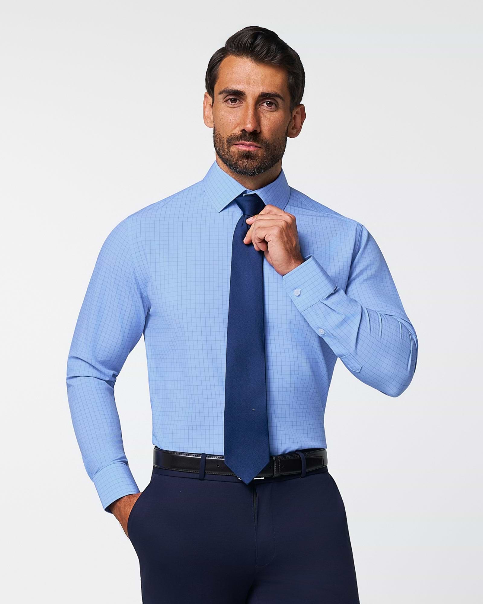 "The Reynolds" Powder Blue and Navy Windowpane