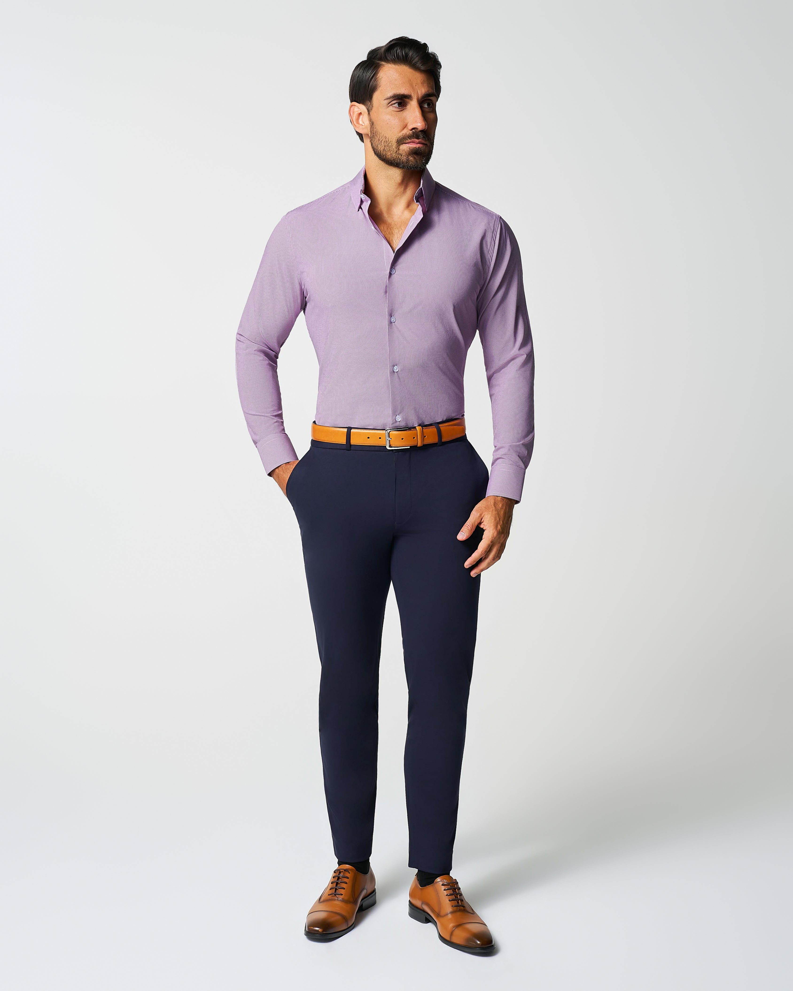 "The Ryan" Dark Purple Micro Check