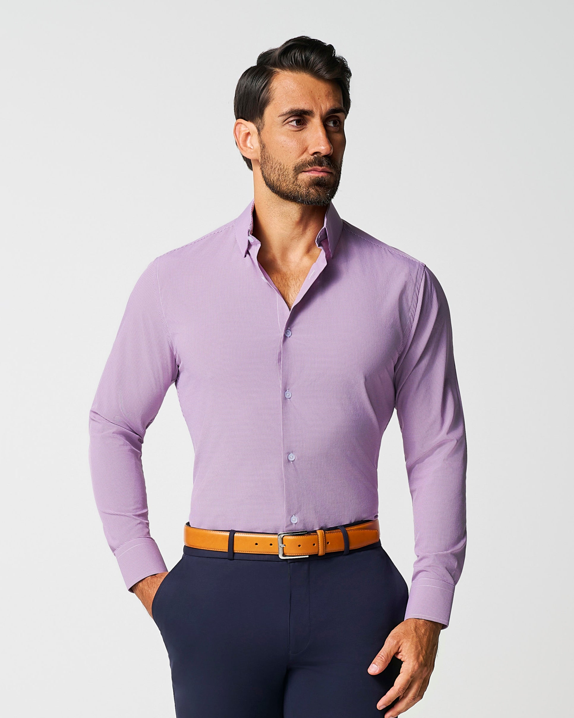 "The Ryan" Dark Purple Micro Check
