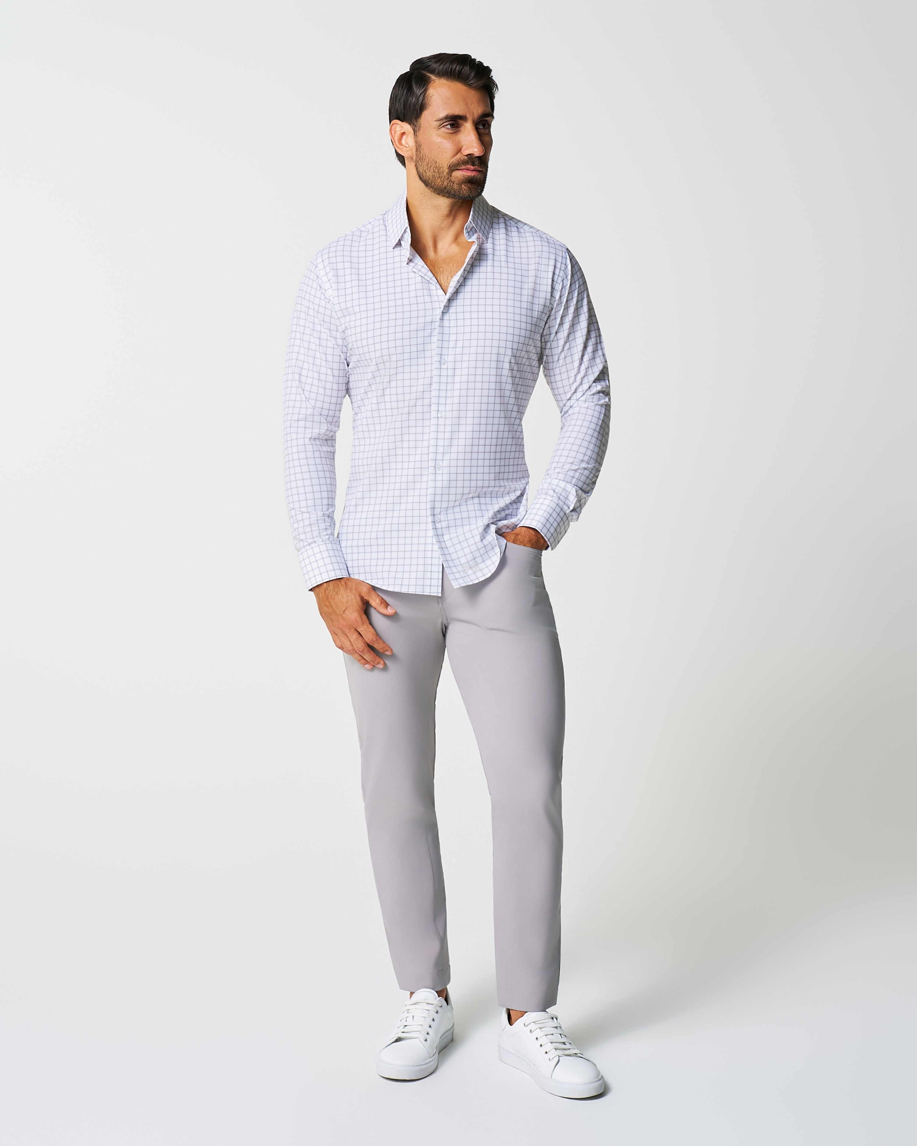 "The Scottie" Grey & White Windowpane