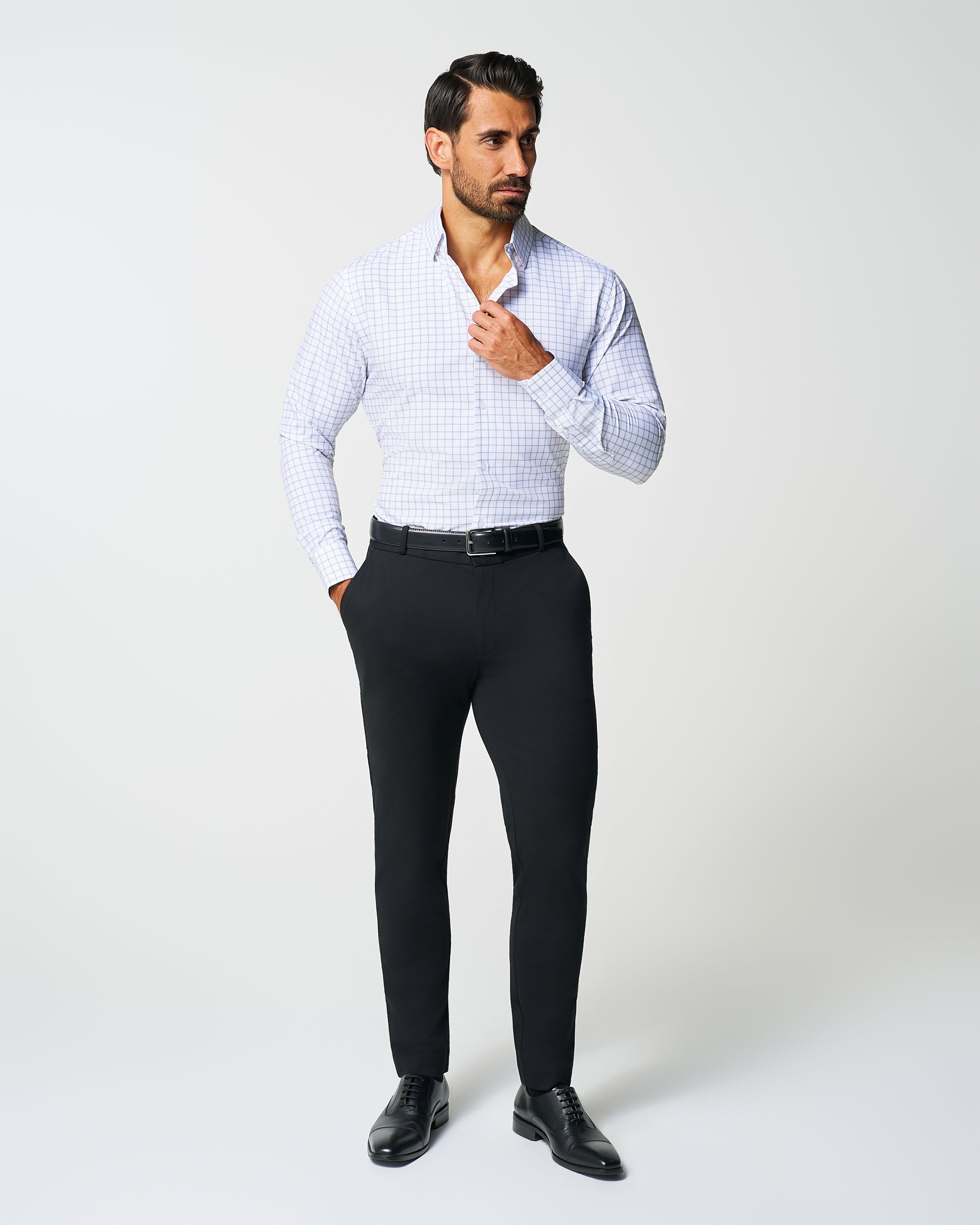 "The Scottie" Grey & White Windowpane