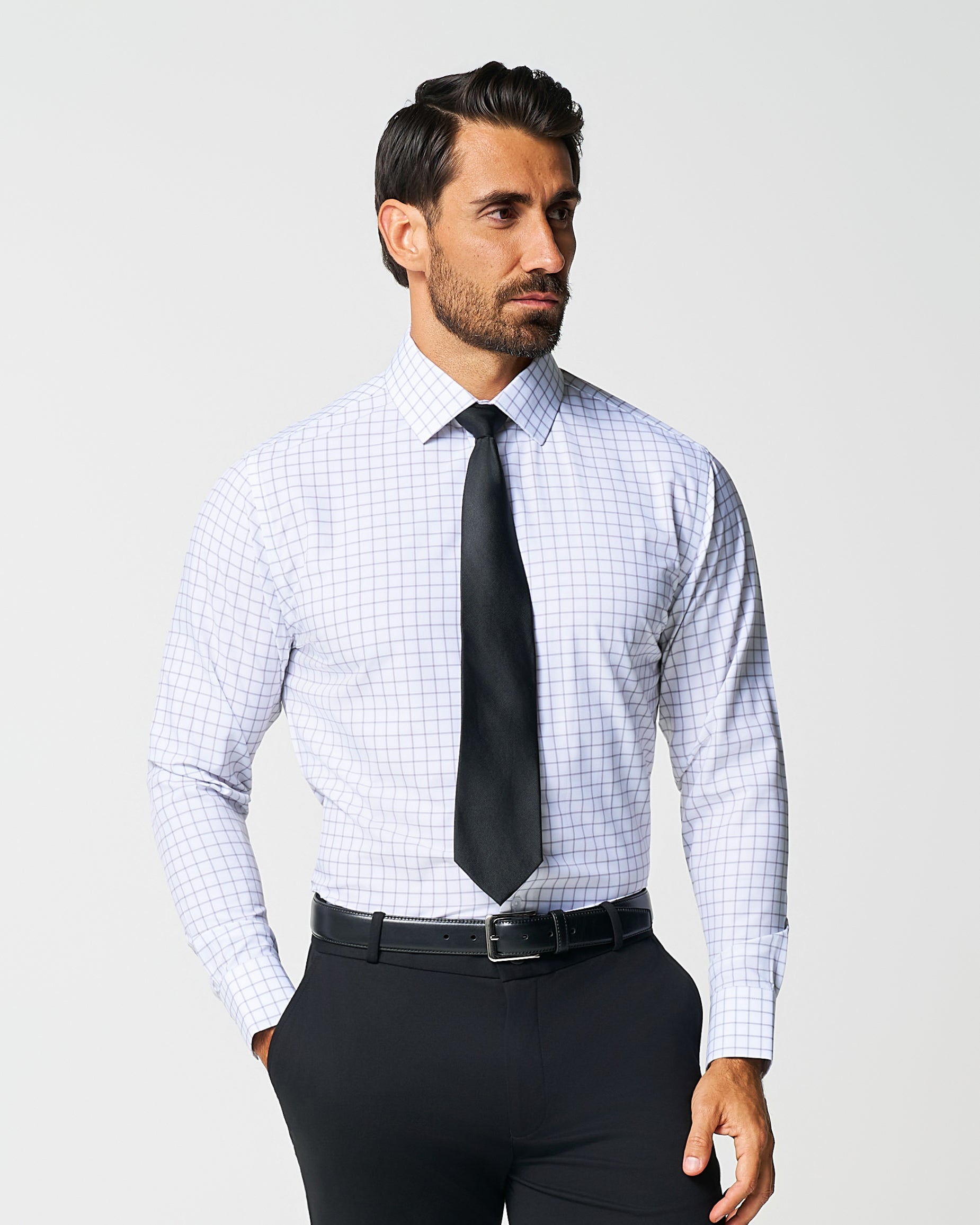 "The Scottie" Grey & White Windowpane