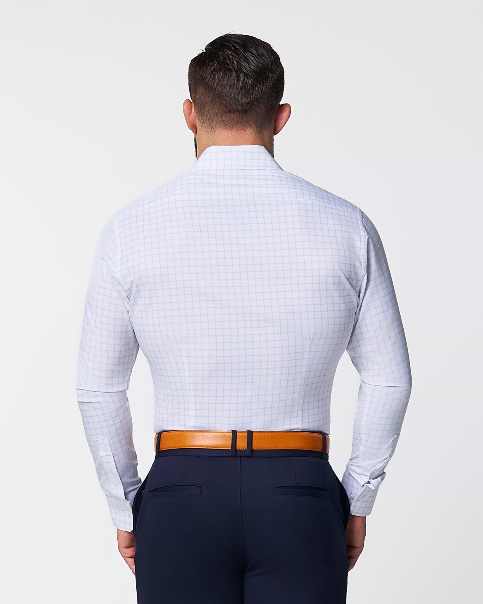 "The Shore" White with Tan Windowpane
