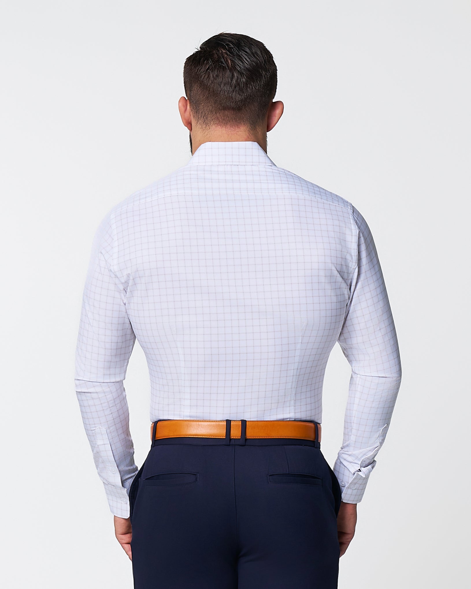 "The Shore" White with Tan Windowpane