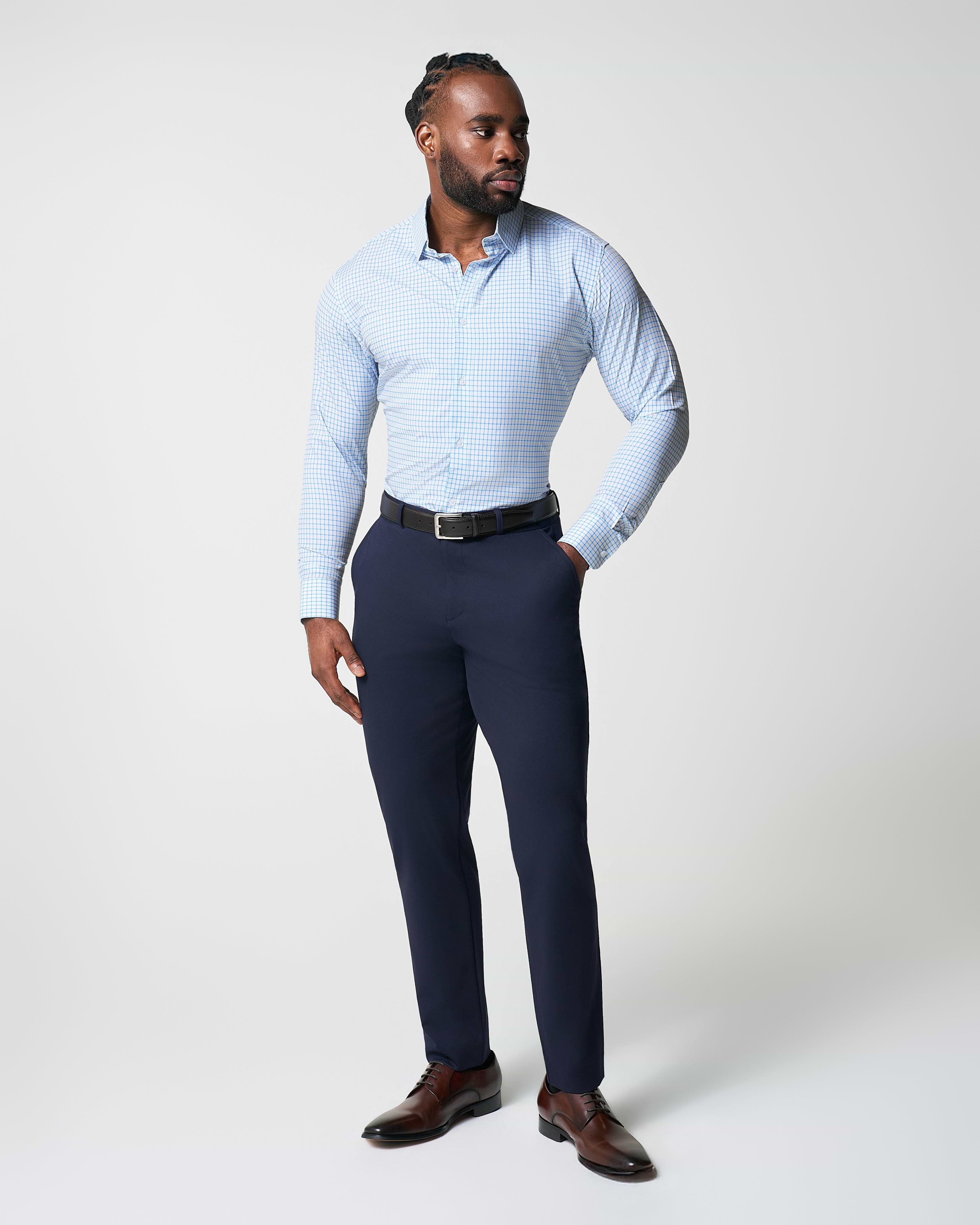 "The Soho" Light Blue Windowpane