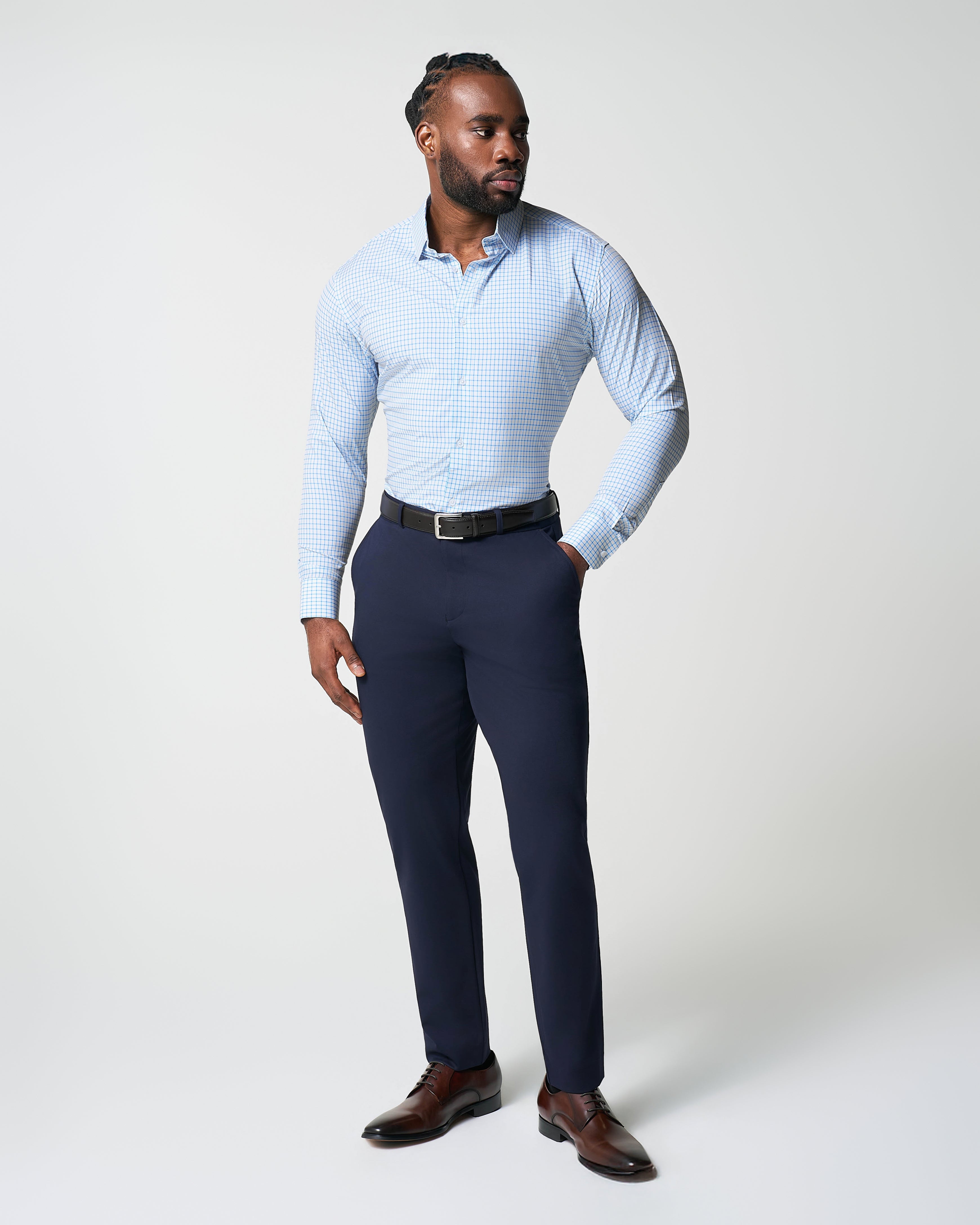 "The Soho" Light Blue Windowpane
