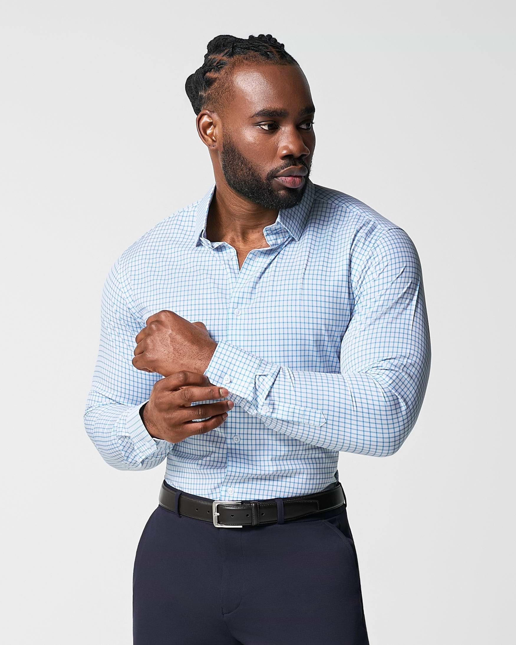 "The Soho" Light Blue Windowpane