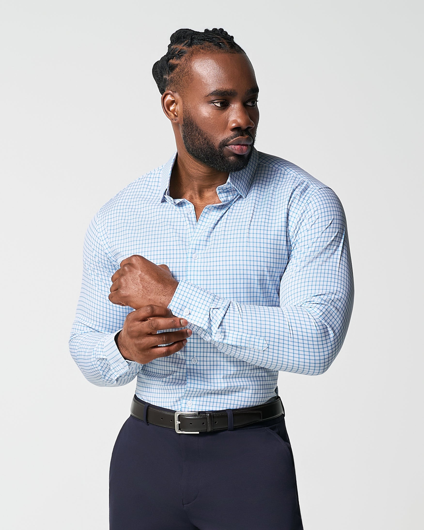 "The Soho" Light Blue Windowpane