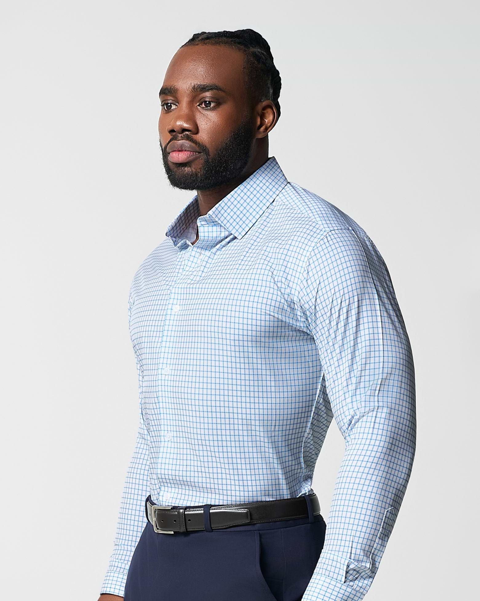 "The Soho" Light Blue Windowpane